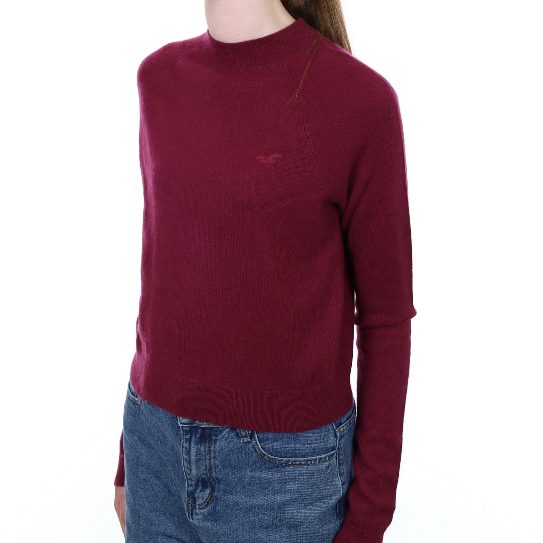 Burgundy Red Cashmere Turtle Neck Jumper Extra Small