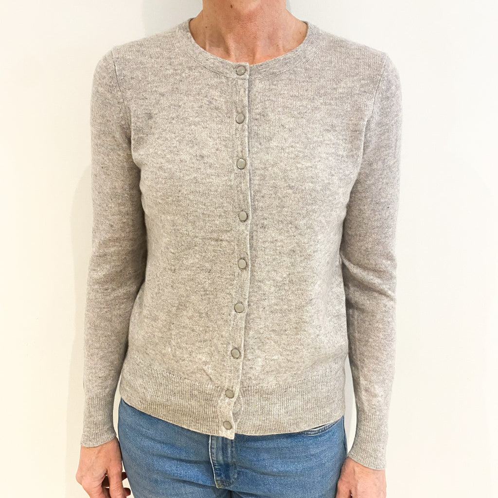 Ash Grey Cashmere Crew Neck Cardigan Small