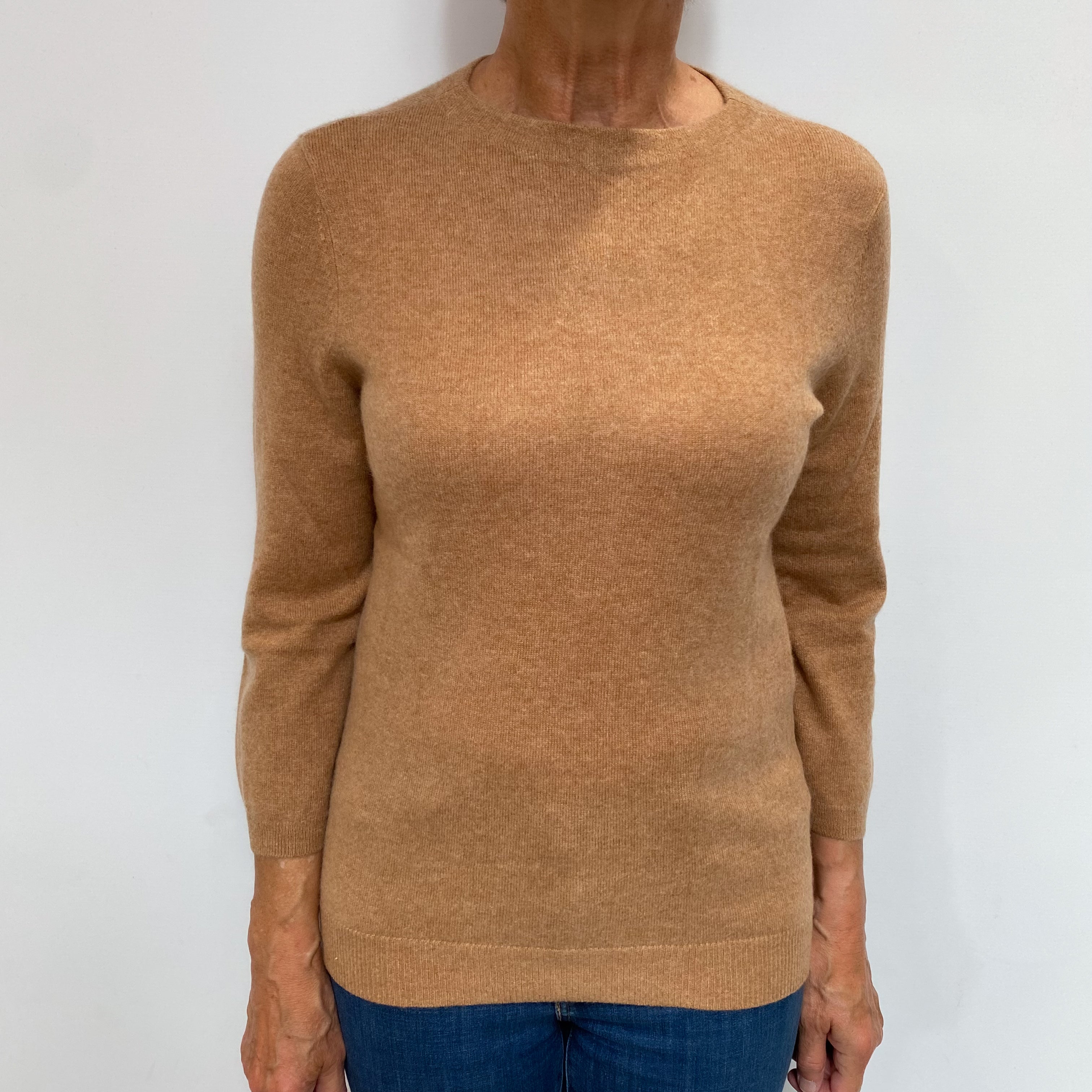 Butterscotch Brown Cashmere Crew Neck Jumper Medium