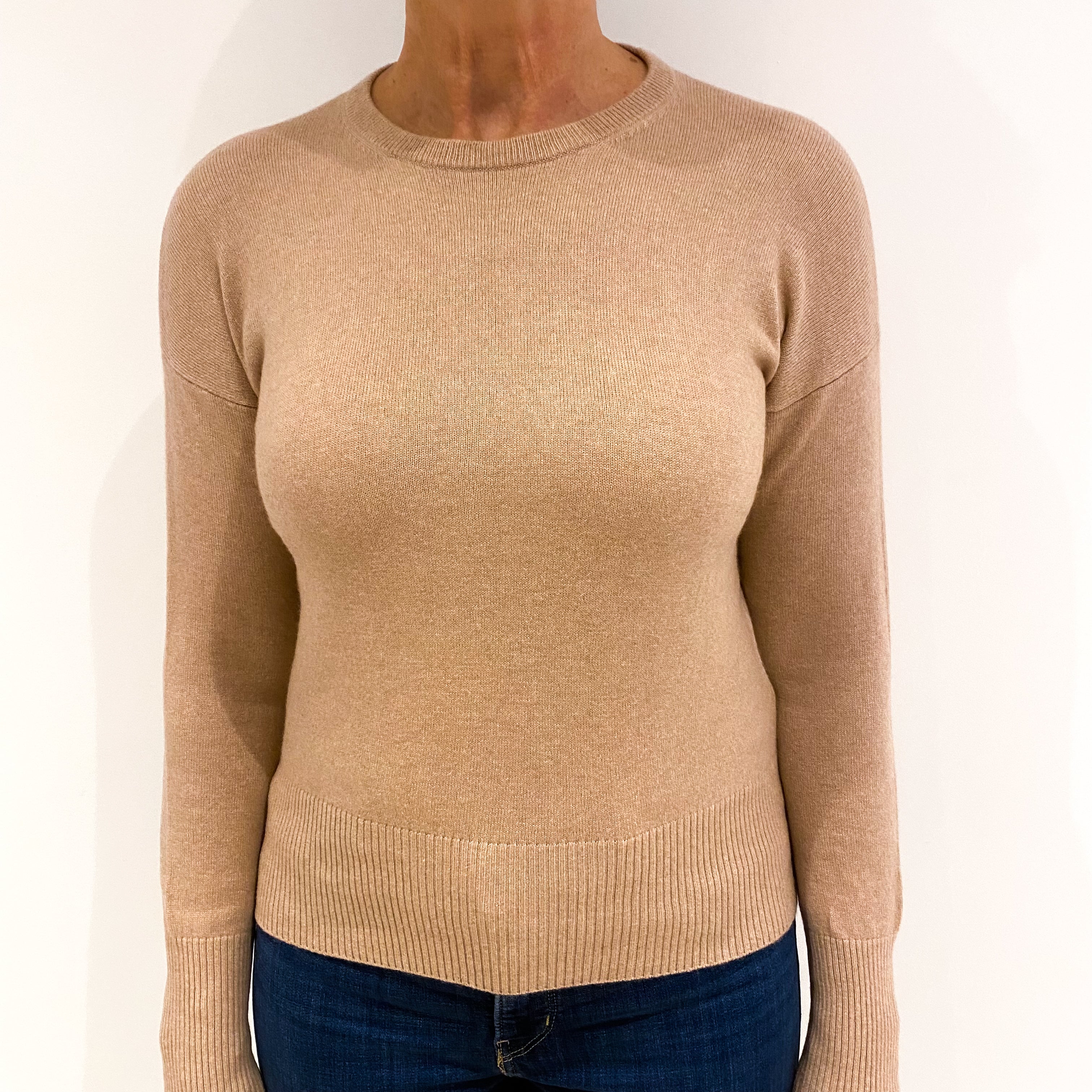 Blush Pink Cashmere Crew Neck Jumper Medium