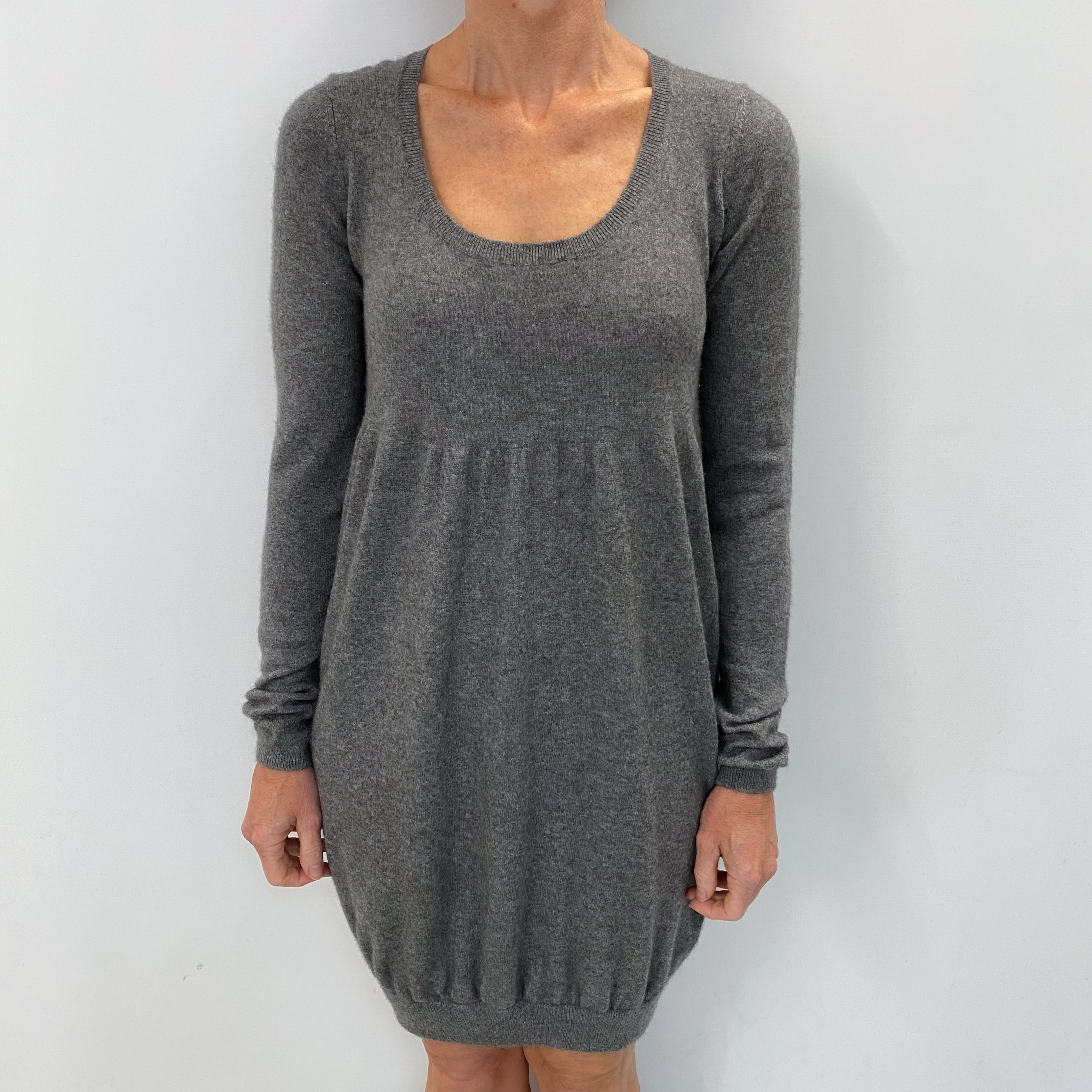 Vince Slate Grey Cashmere Scoop Neck Dress Small
