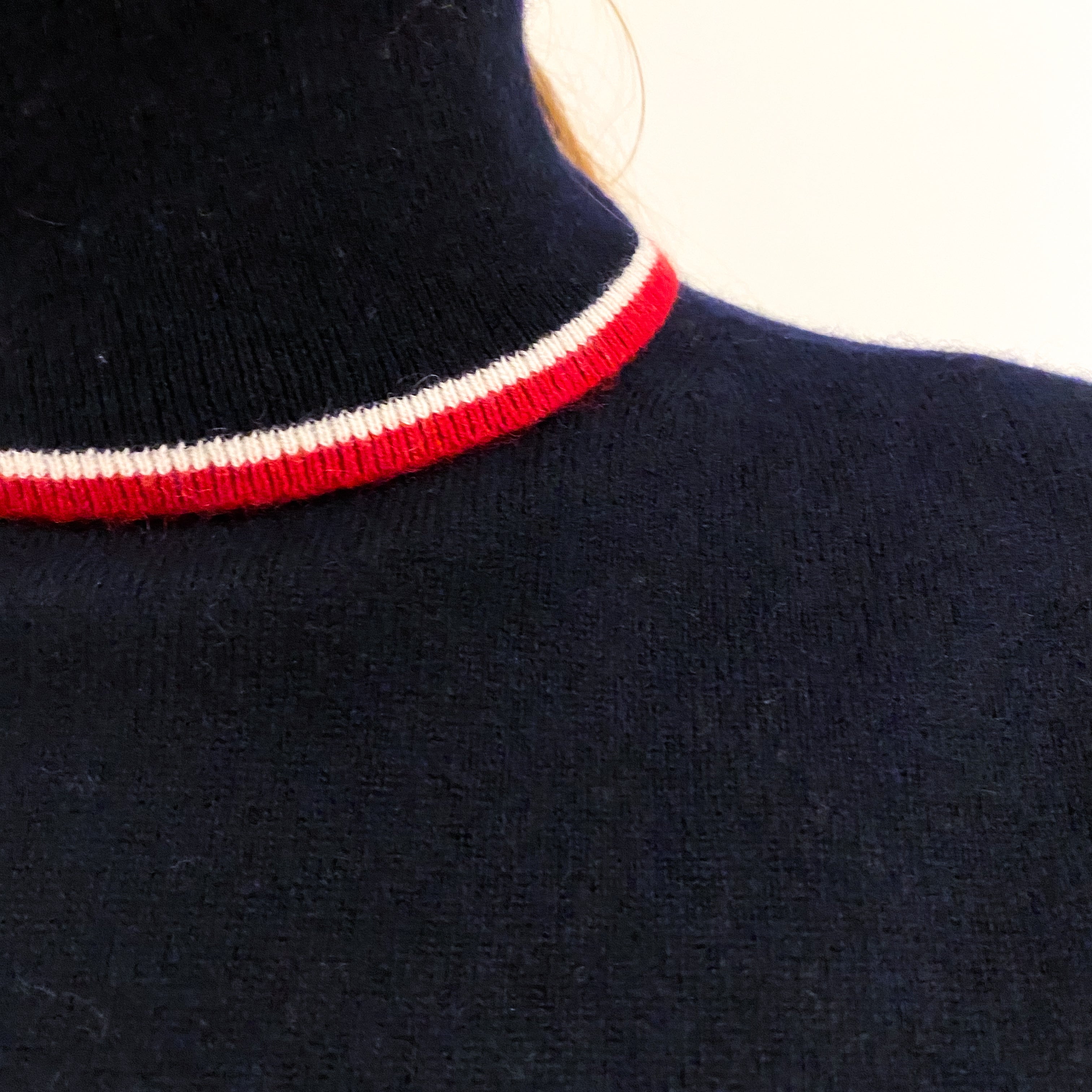 Navy Blue Cashmere Polo Neck Jumper Extra Small