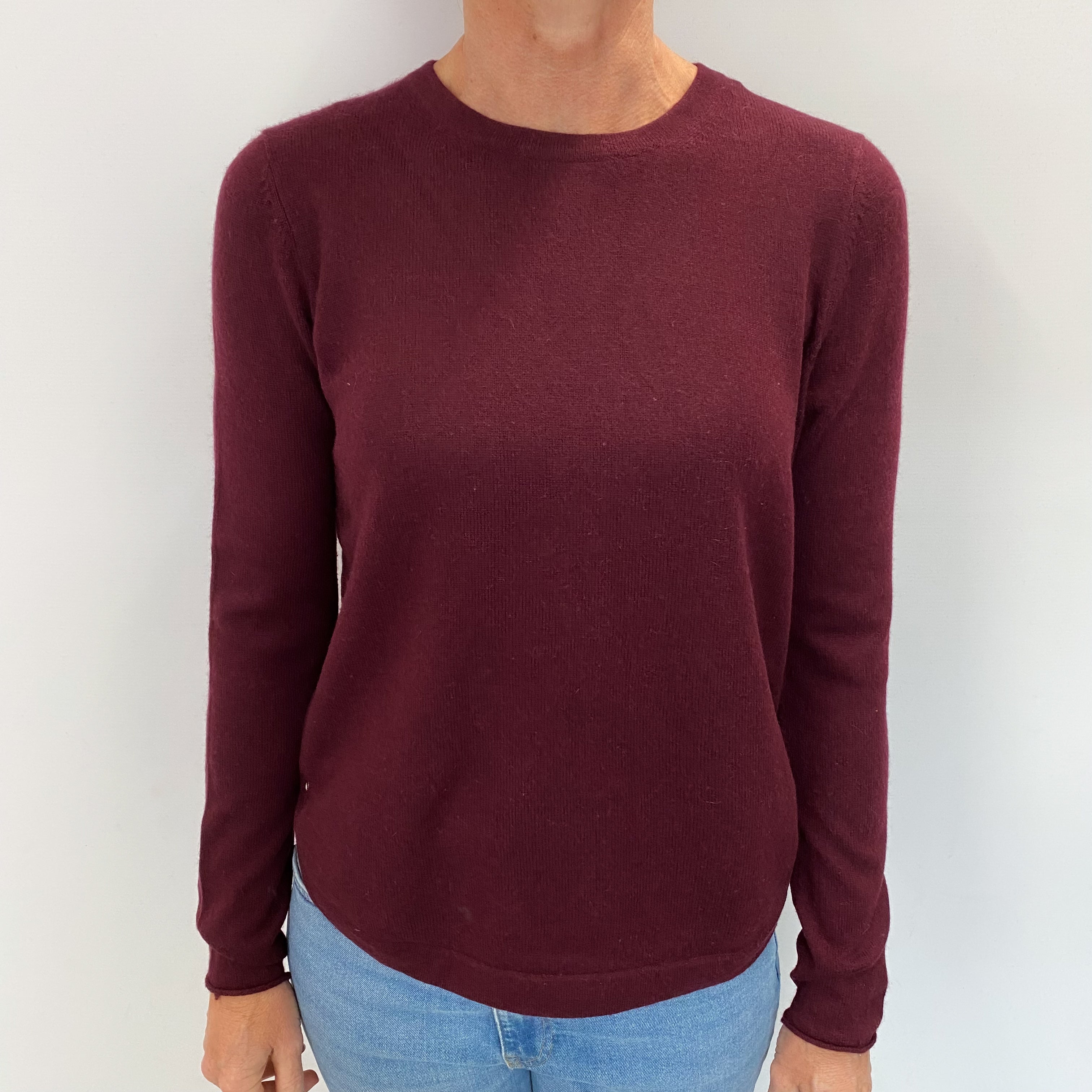Mulberry Purple Cashmere Crew Neck Jumper Small