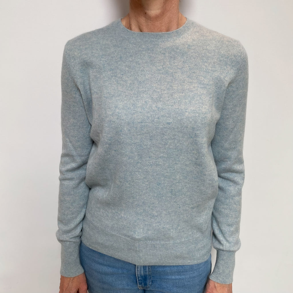 Opal Blue Cashmere Crew Neck Jumper Small