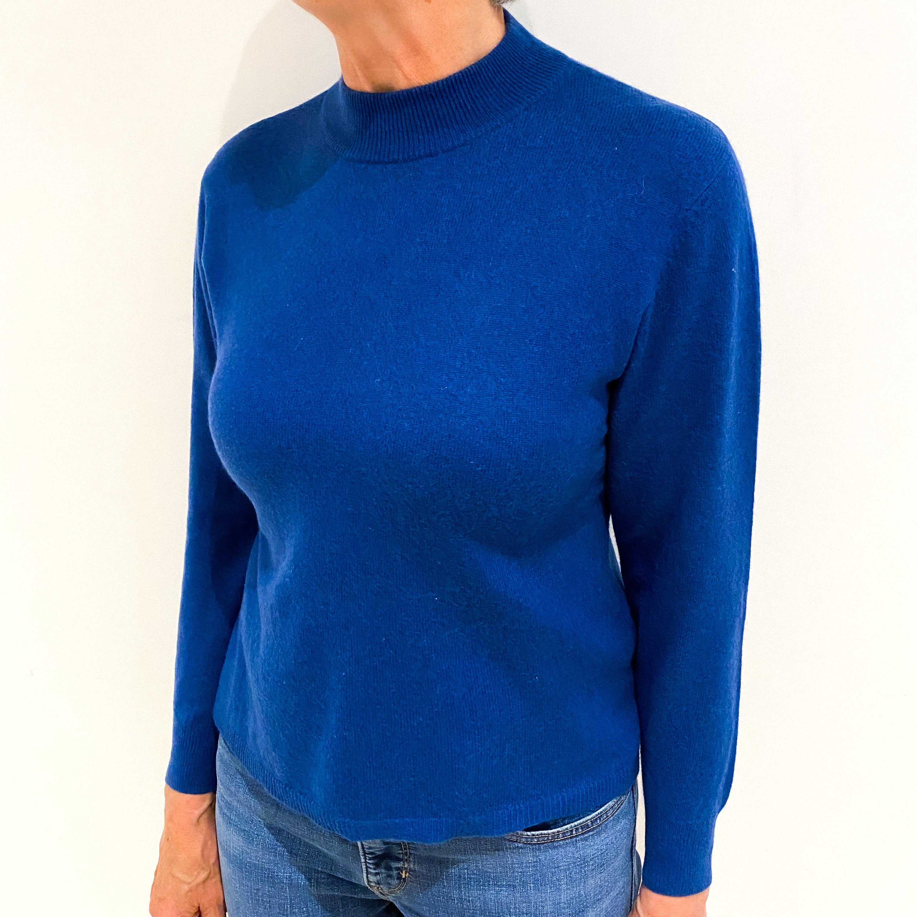 Airforce Blue Cashmere Turtle Neck Jumper Medium