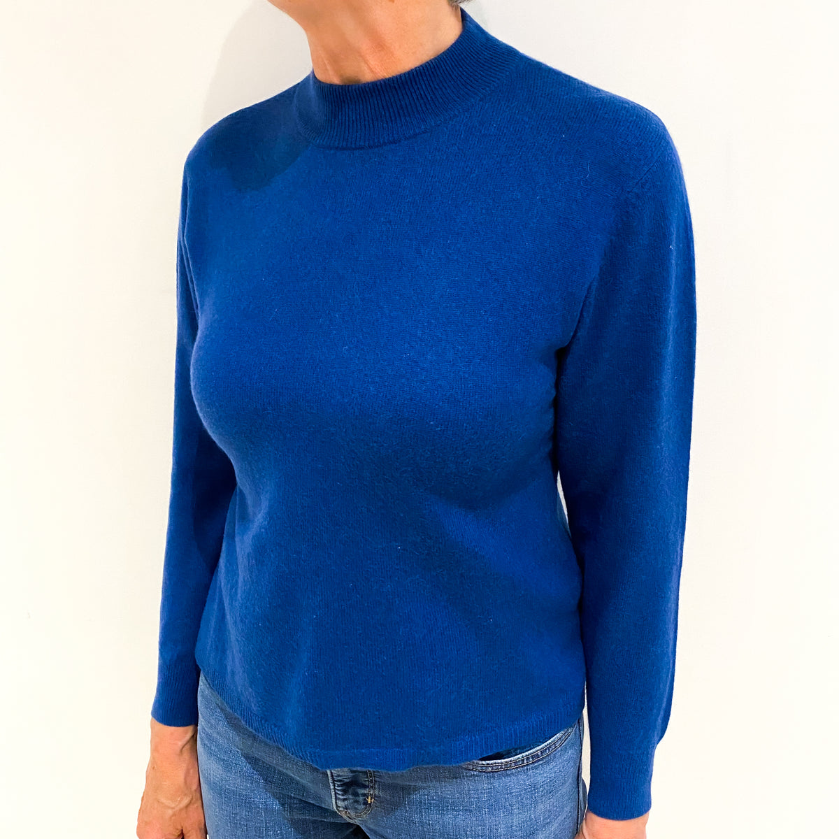 Airforce Blue Cashmere Turtle Neck Jumper Medium