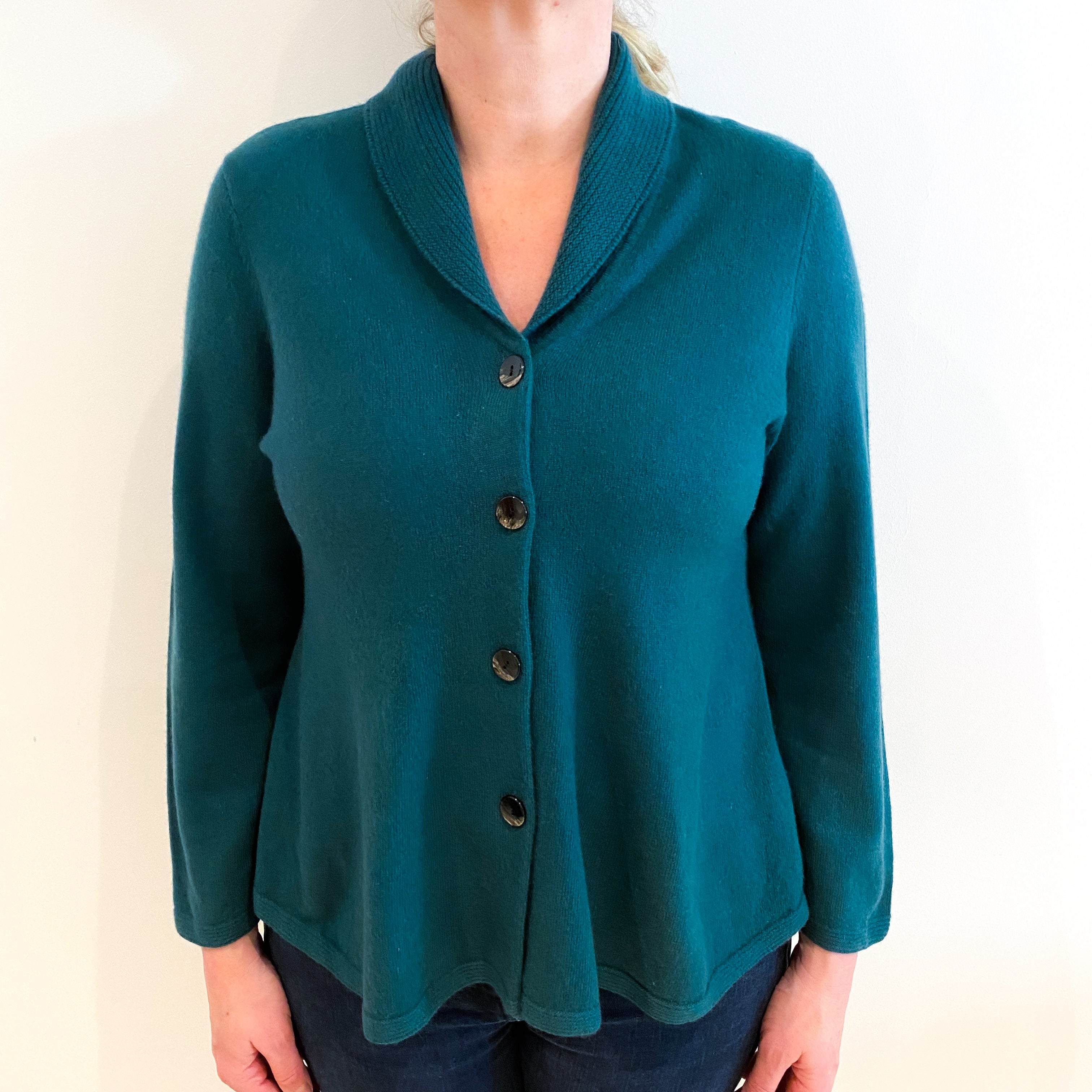 Racing Green Cashmere Shawl Collar Cardigan Large