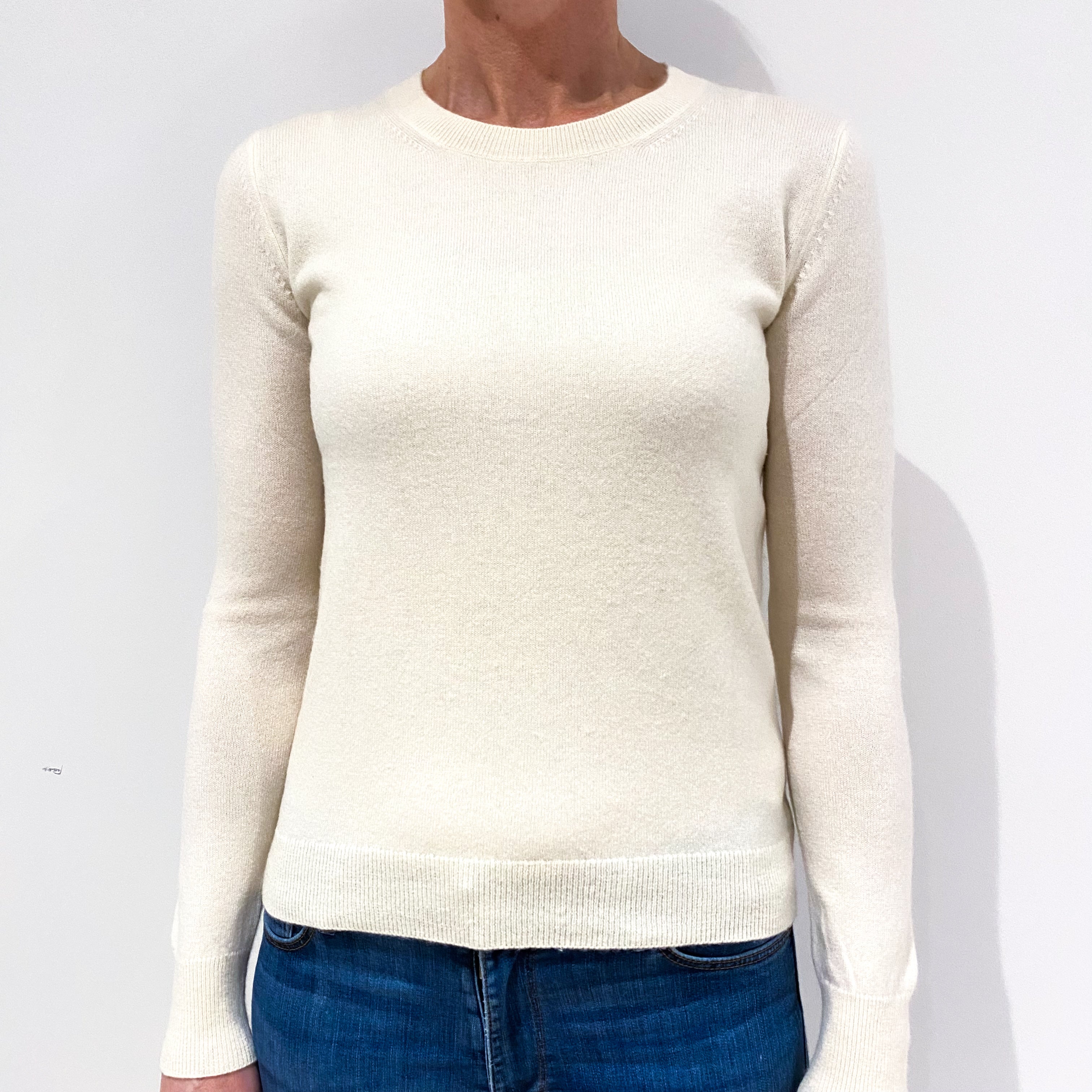 Cream Cashmere Crew Neck Jumper Small