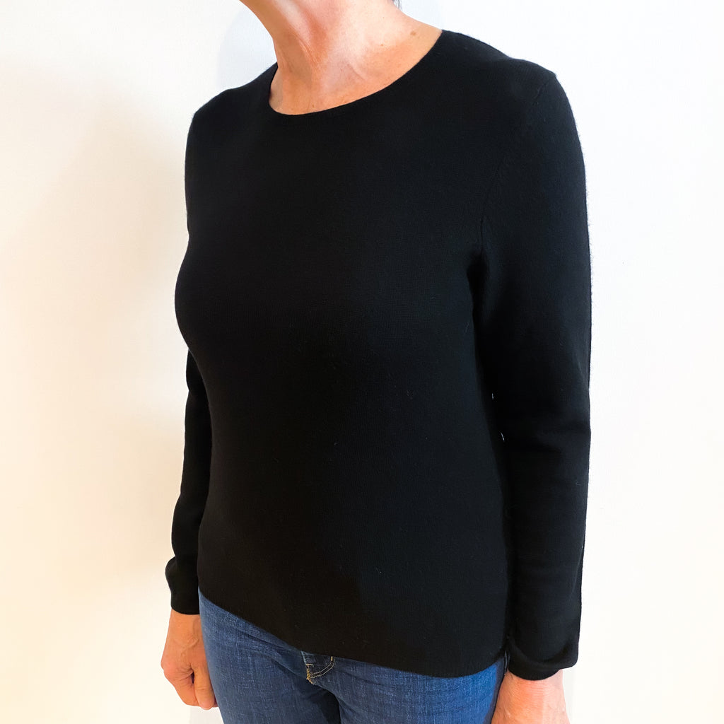Black Cashmere Crew Neck Jumper Medium