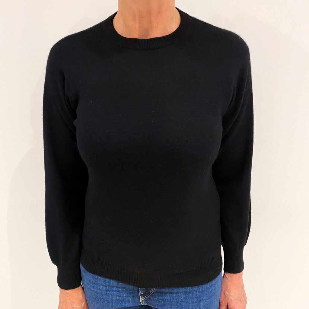 Black Cashmere Crew Neck Jumper Medium
