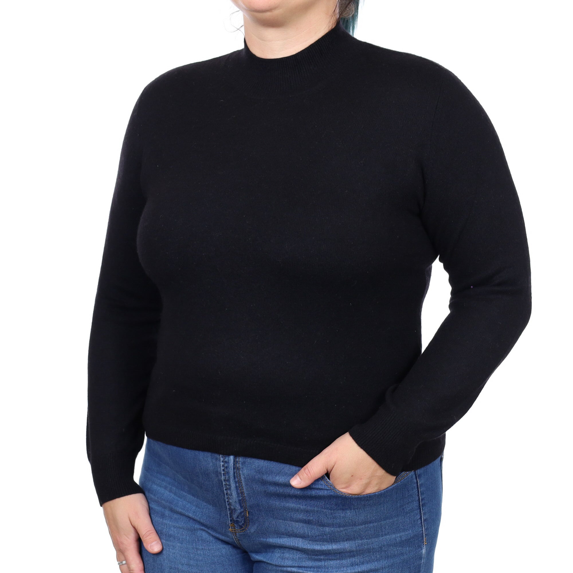 Black Cashmere Turtle Neck Jumper Large