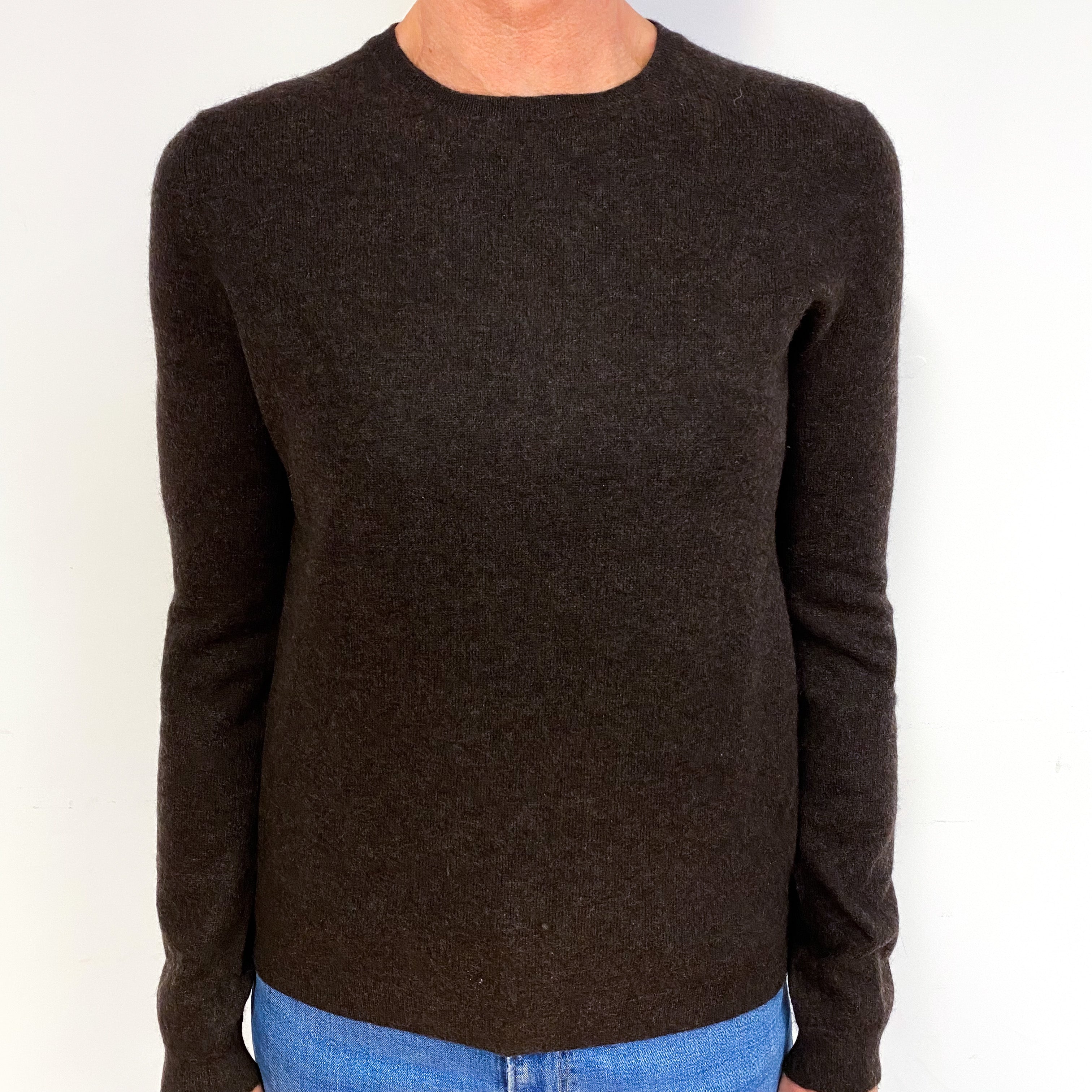 Peppercorn Brown Cashmere Crew Neck Jumper Medium