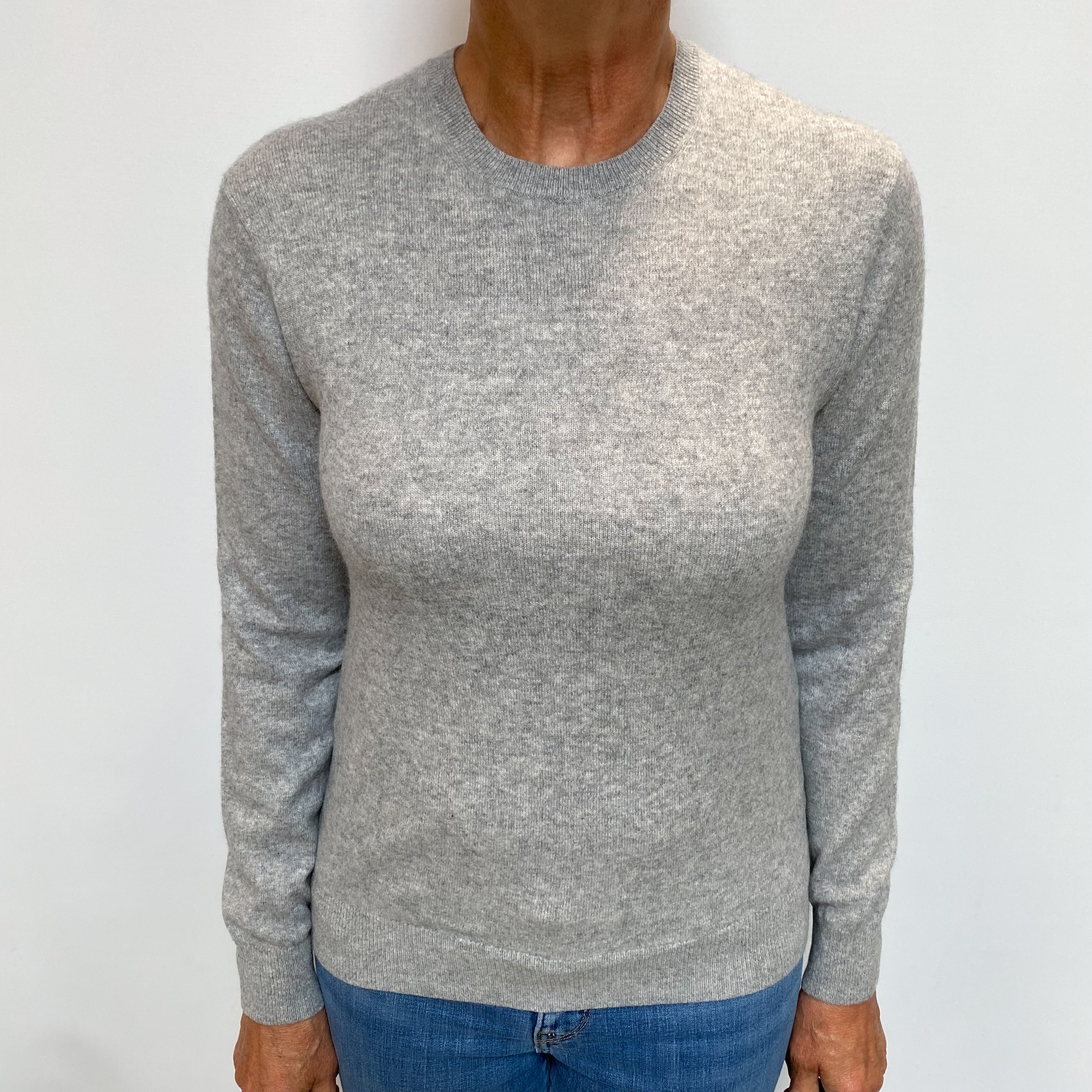 Smoke Grey Cashmere Crew Neck Jumper Medium