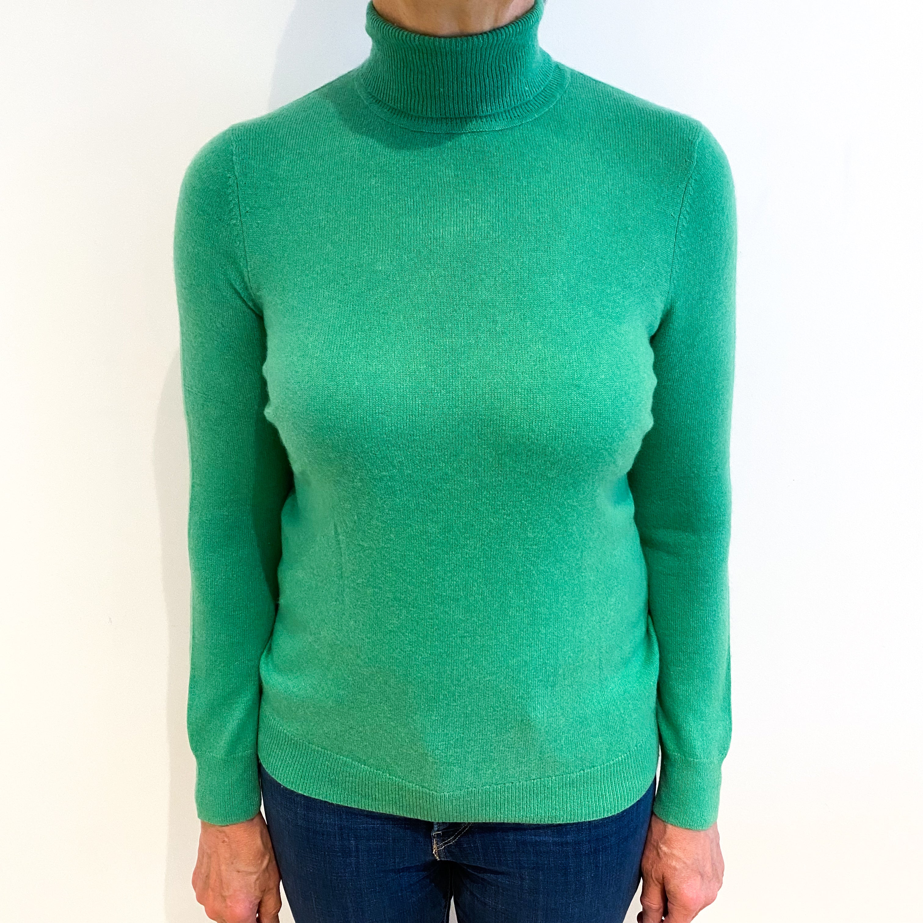 Shamrock Cashmere Polo Neck Jumper Medium