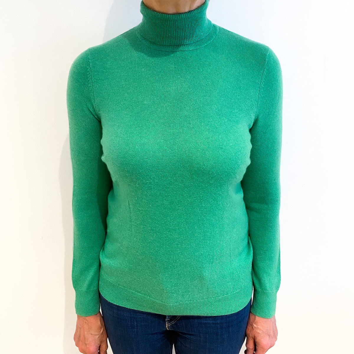 Shamrock Cashmere Polo Neck Jumper Medium