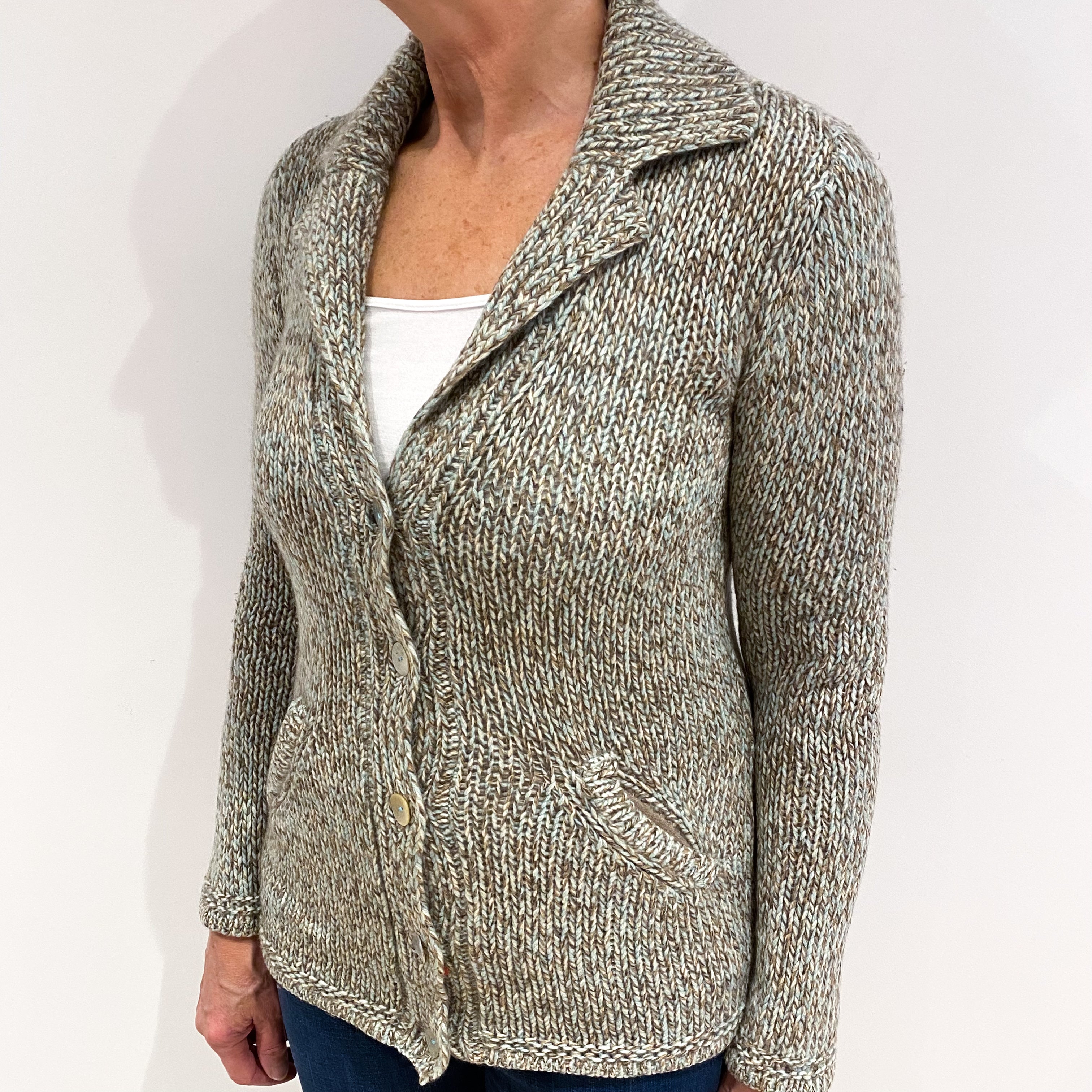 Mint & Mocha Cashmere Cardigan Medium