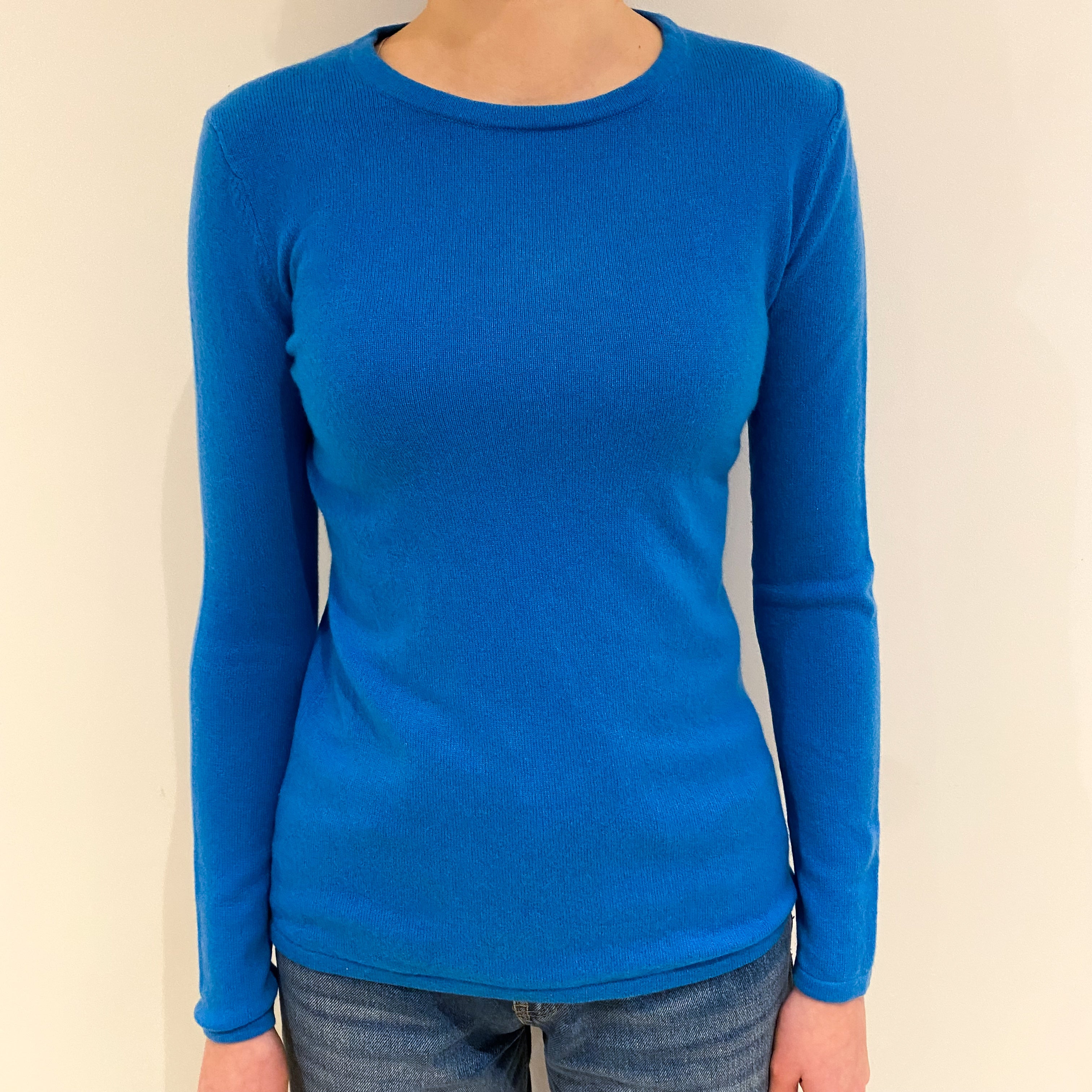 Pacific Blue Cashmere Crew Neck Jumper Extra Small