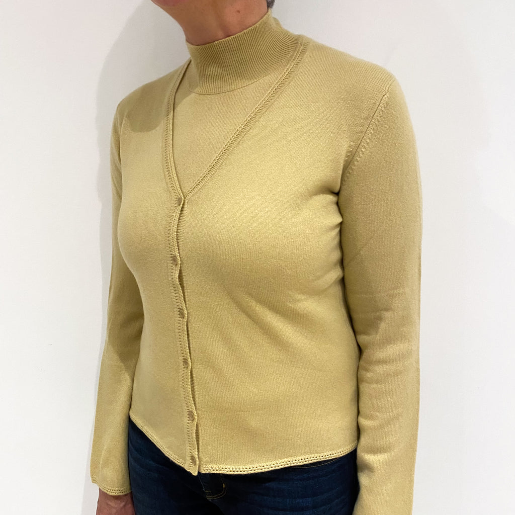 Golden Beige Cashmere Twin Set Cardigan Medium