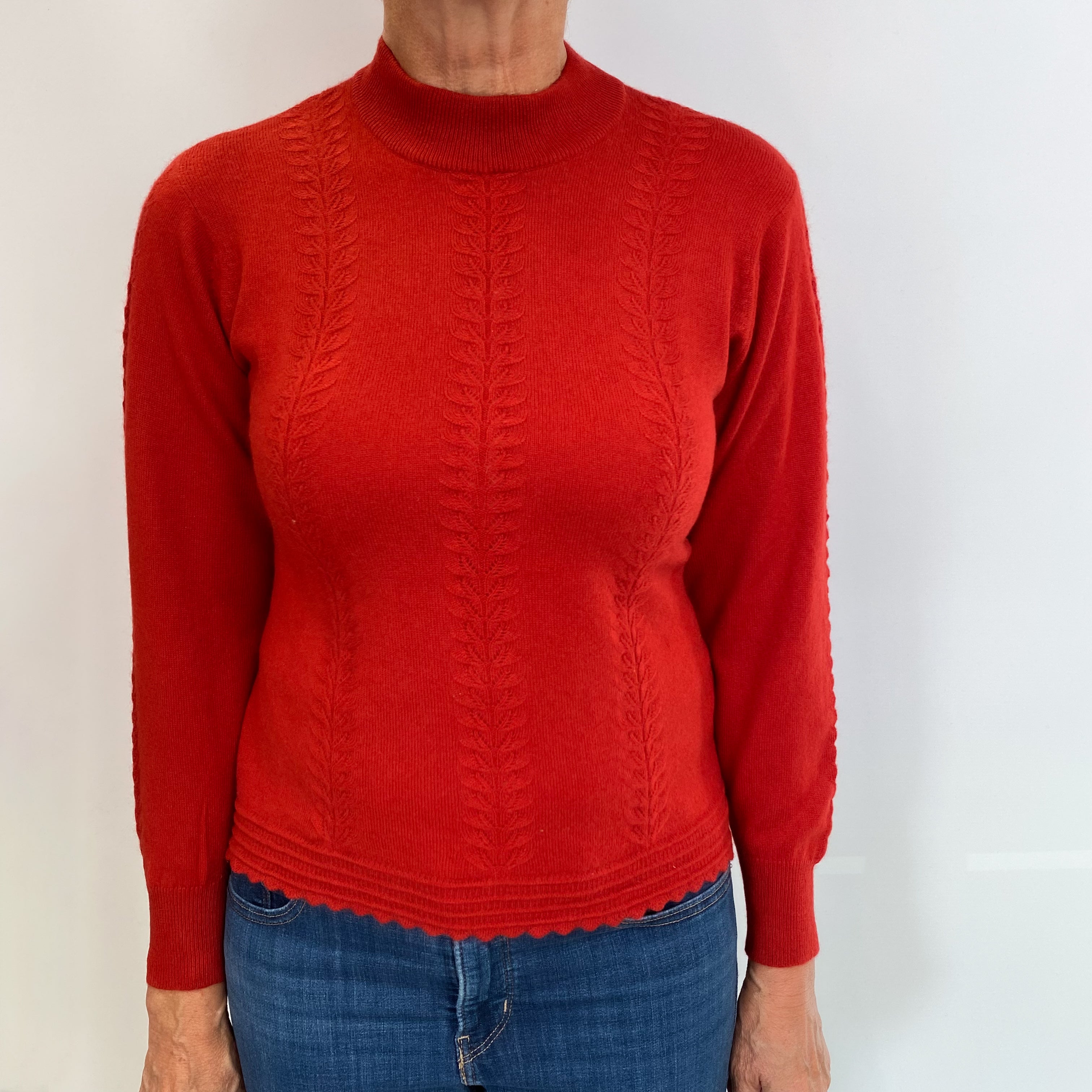 Phoenix Red Cashmere Turtle Neck Jumper Medium