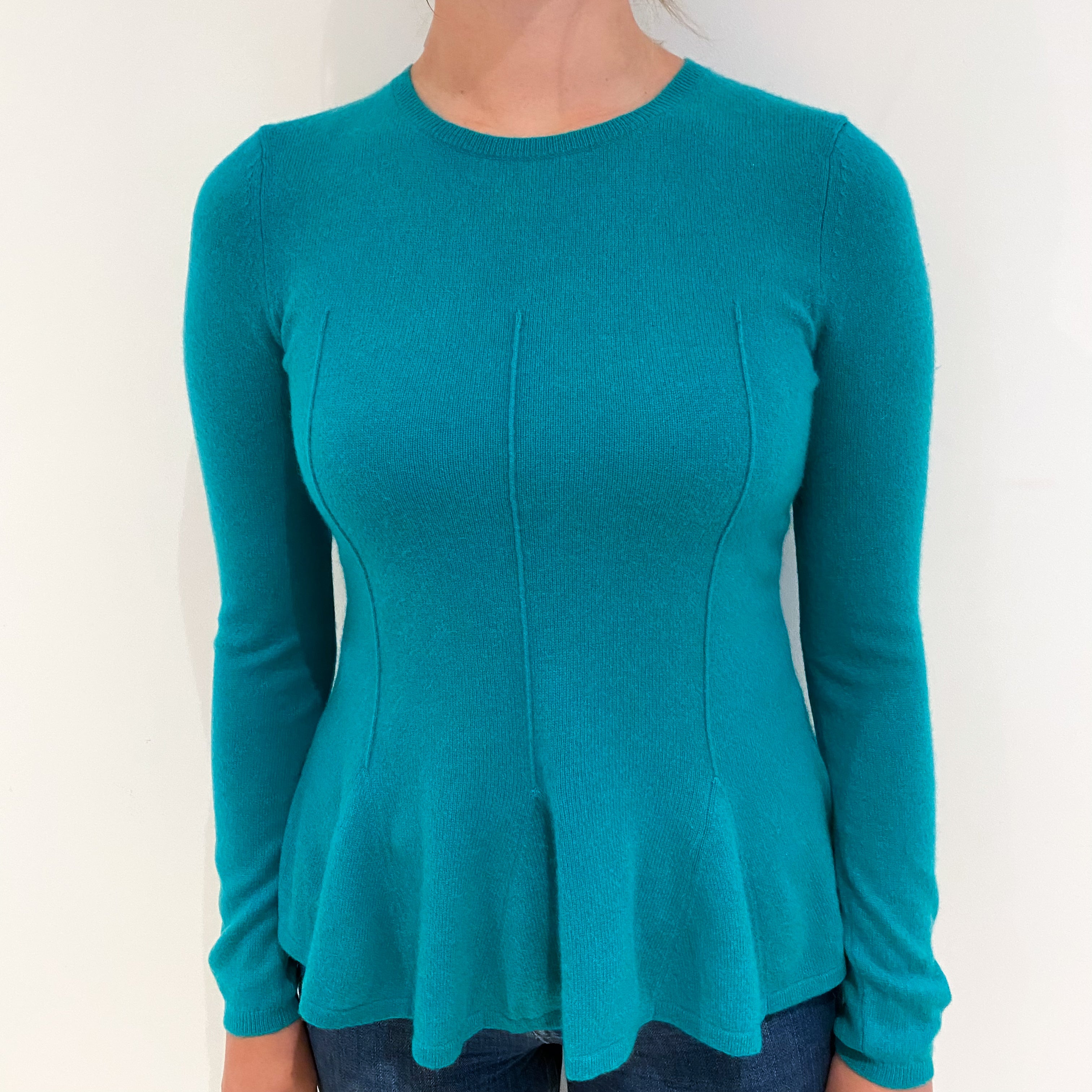 Jade Green Cashmere Crew Neck Jumper Small