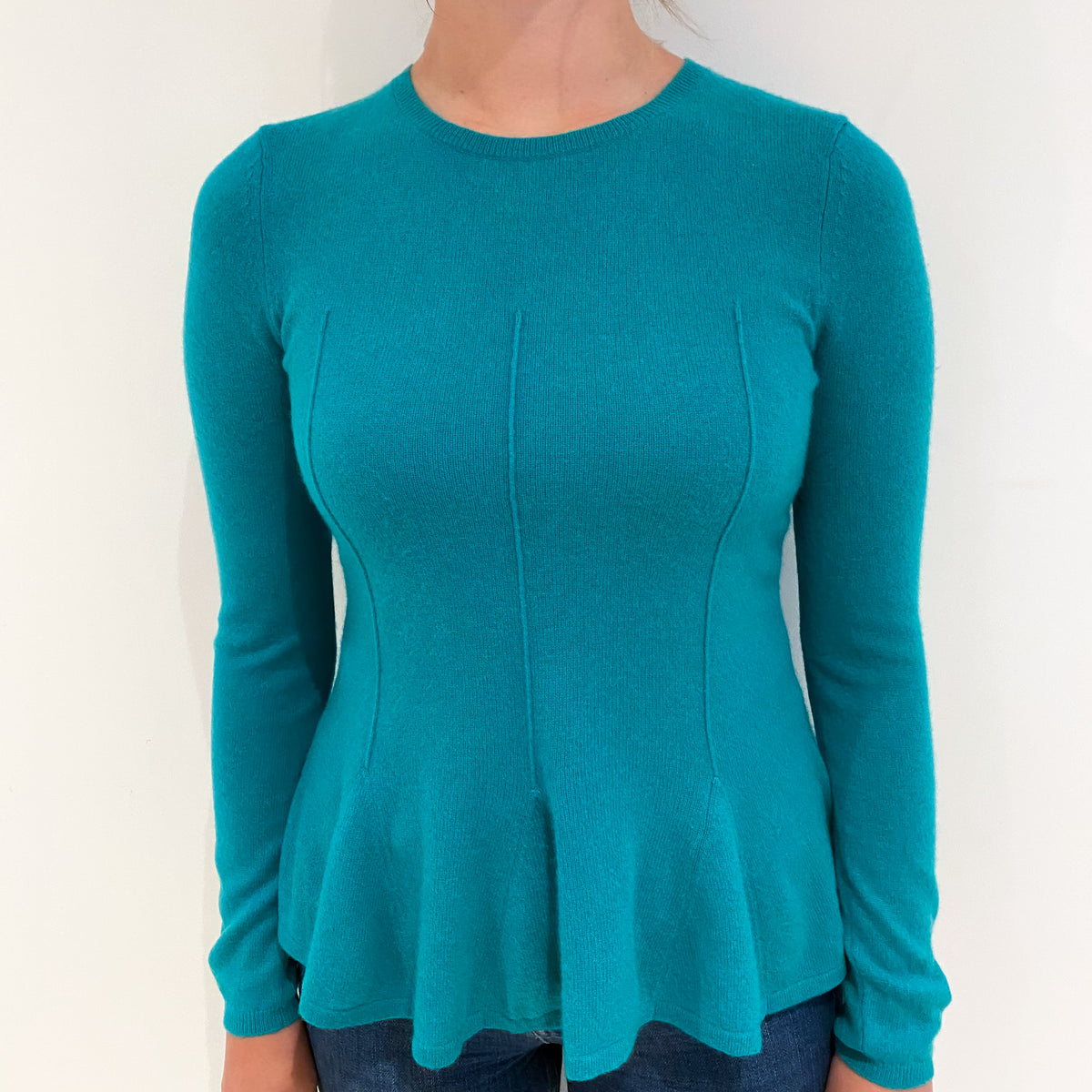 Jade Green Cashmere Crew Neck Jumper Small