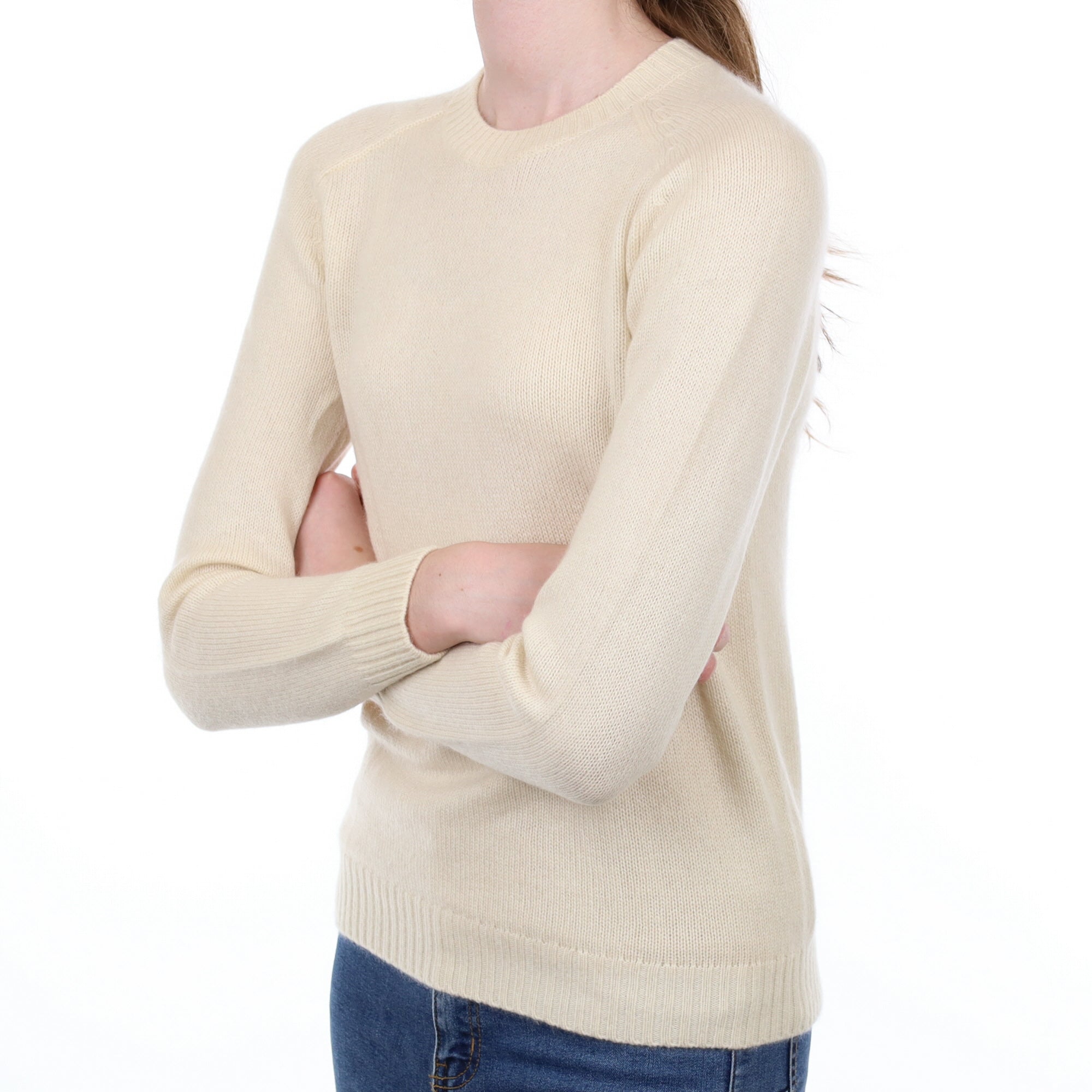 Soft Cream Cashmere Crew Neck Jumper Extra Small