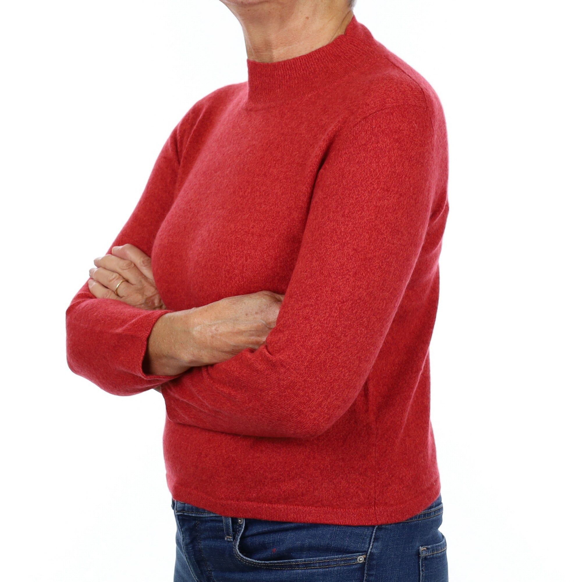 Paprika Red Marl Cashmere Turtle Neck Jumper Medium