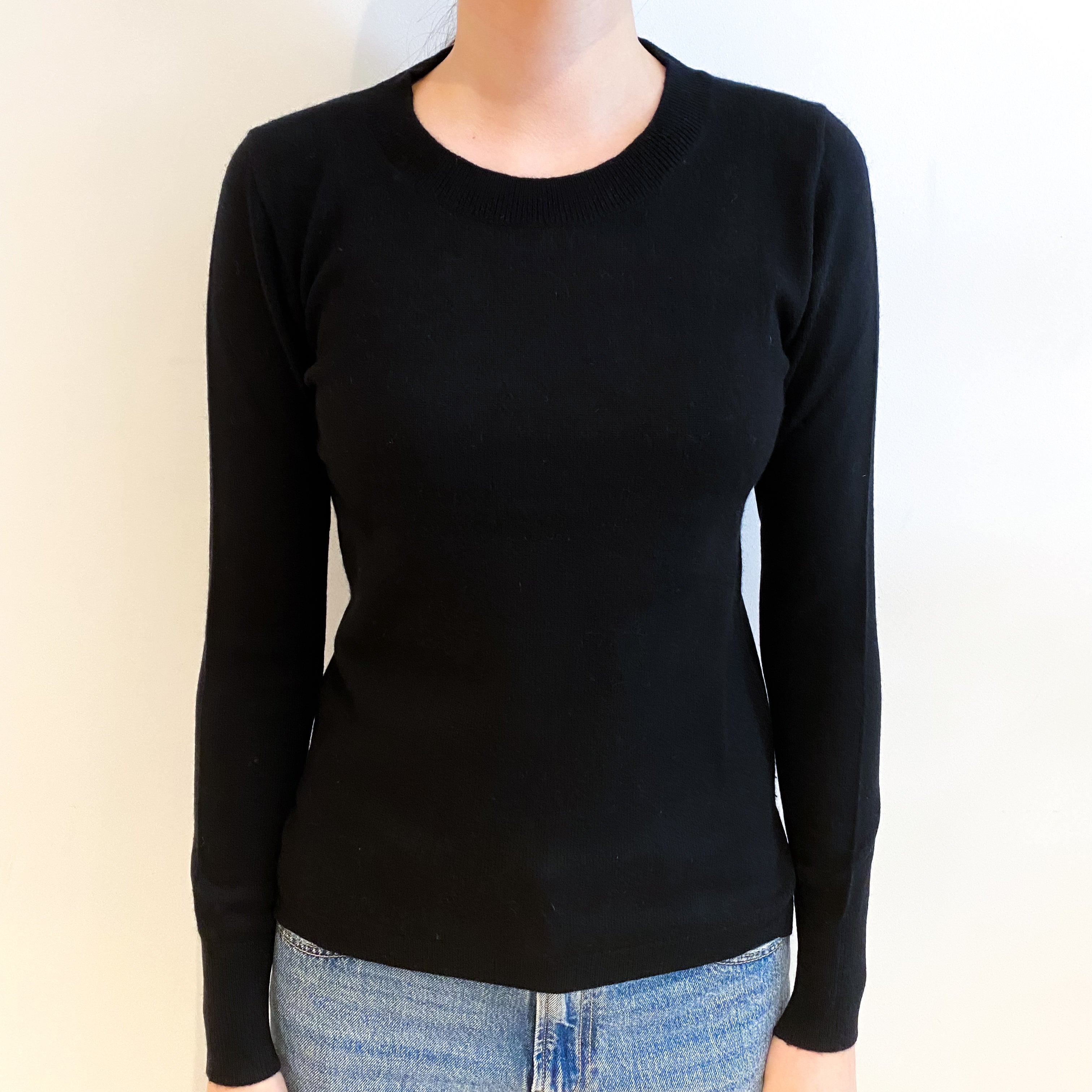 Black Cashmere Crew Neck Jumper Extra Small