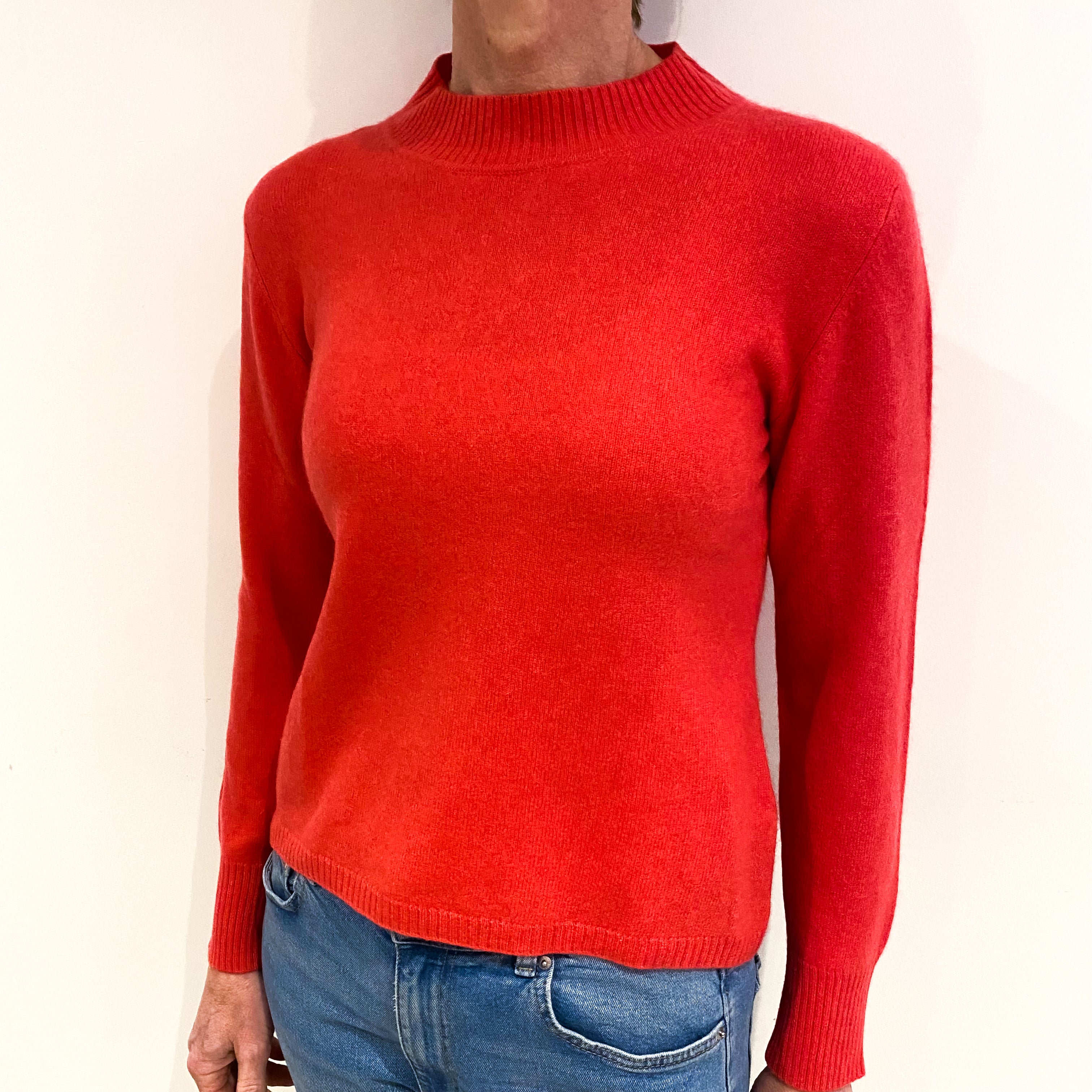 Cranberry Pink Cashmere Turtle Neck Jumper Small