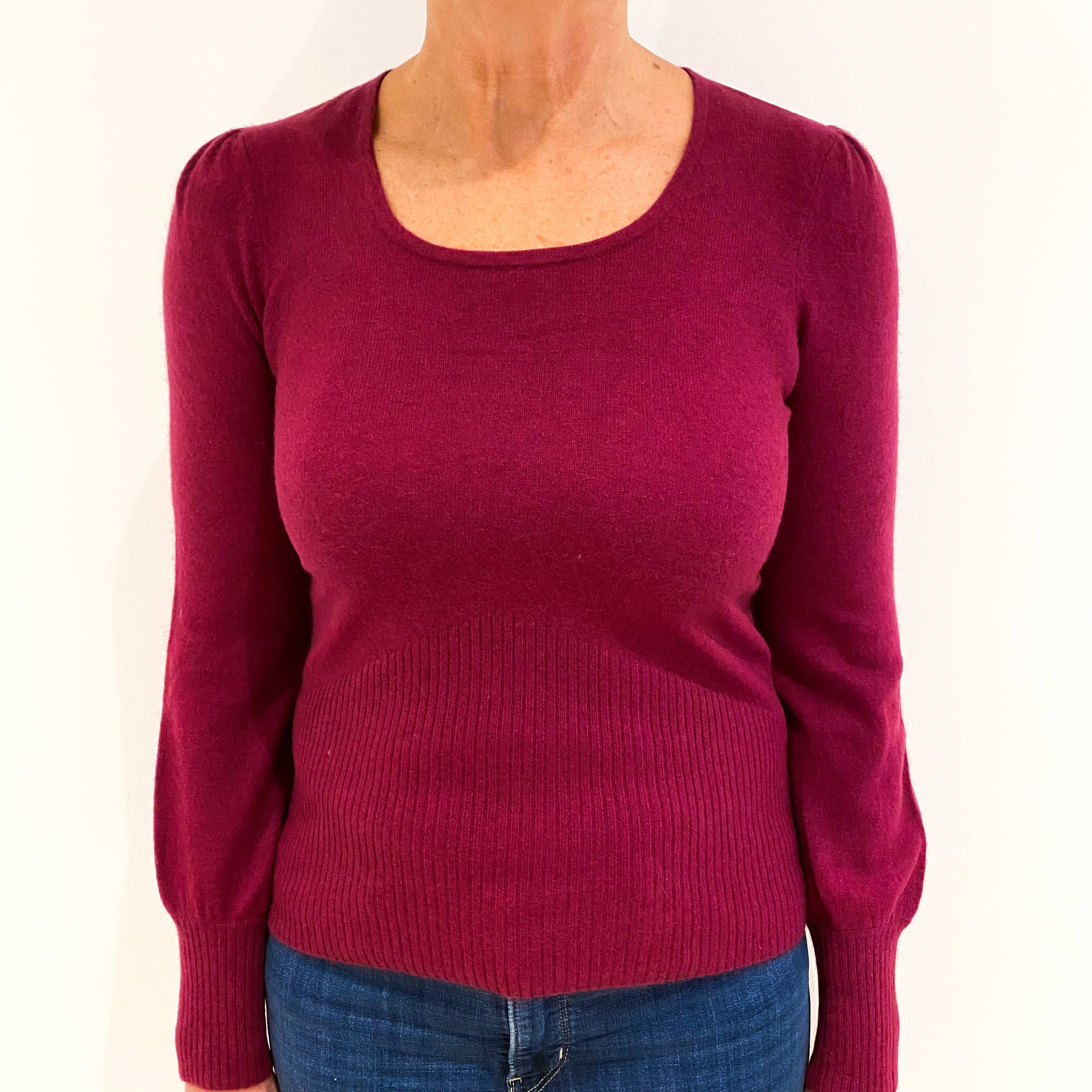 Mulberry Red Cashmere Scoop Neck Jumper Medium
