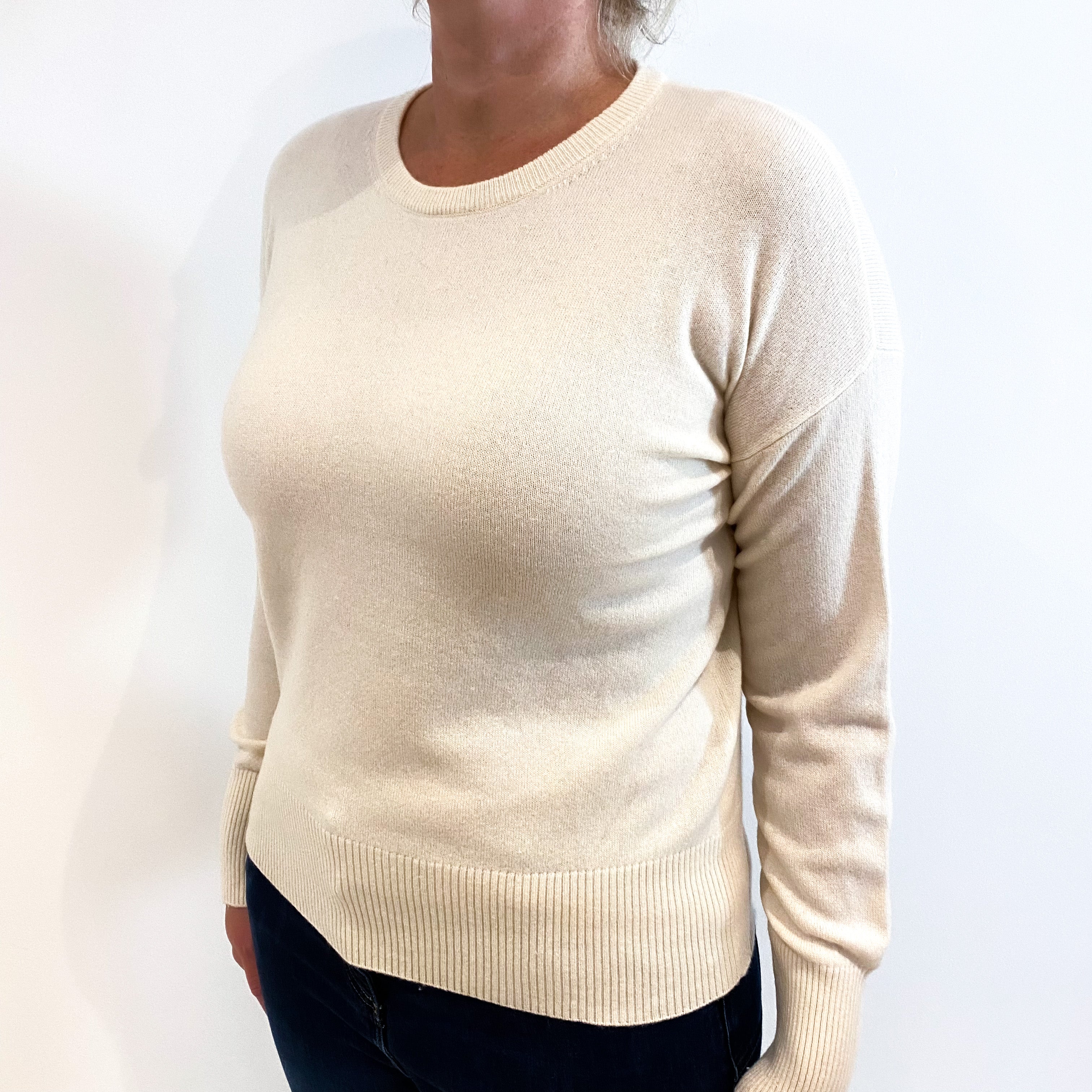 Cream Cashmere Crew Neck Jumper Large