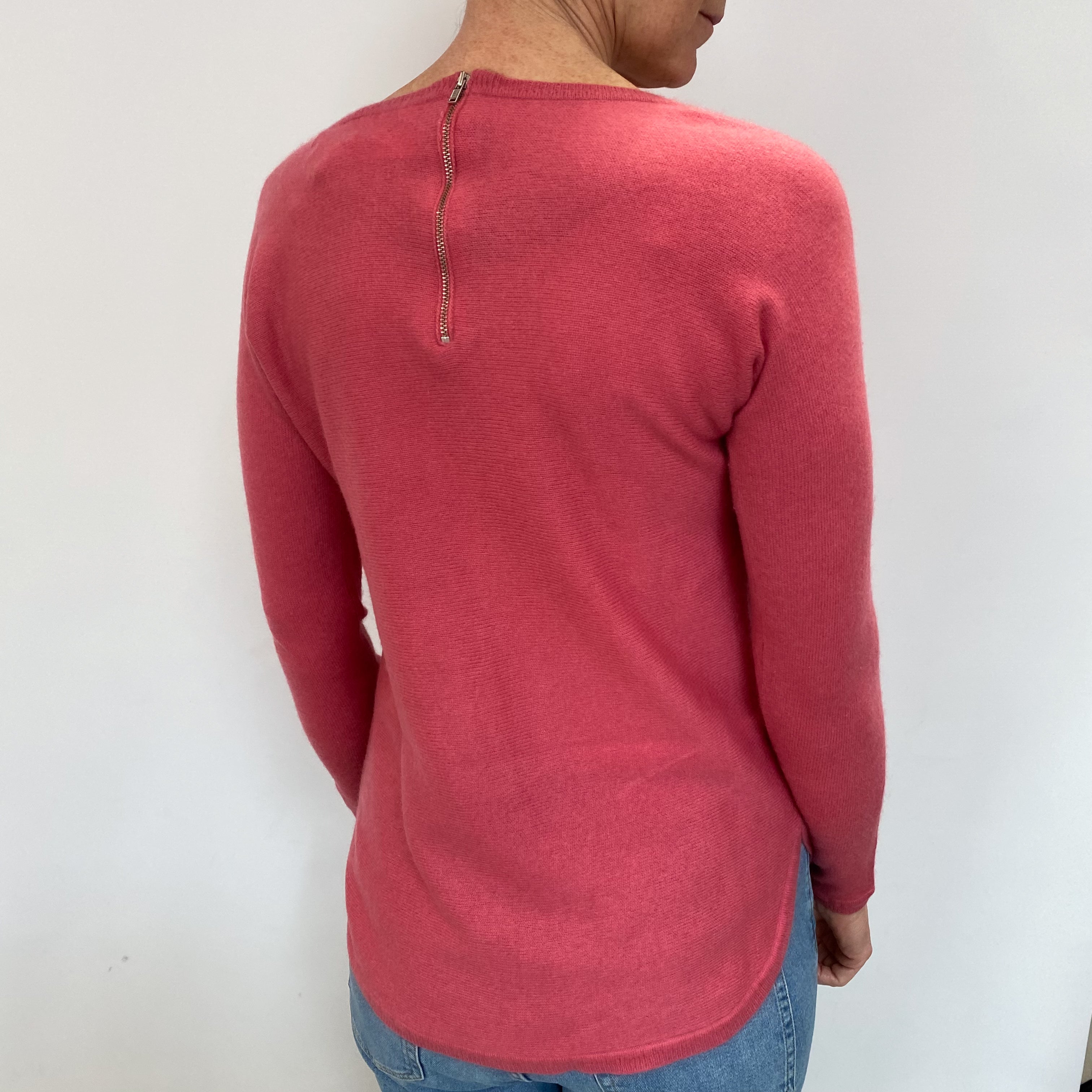 Loganberry Pink Cashmere Crew Neck Jumper Small