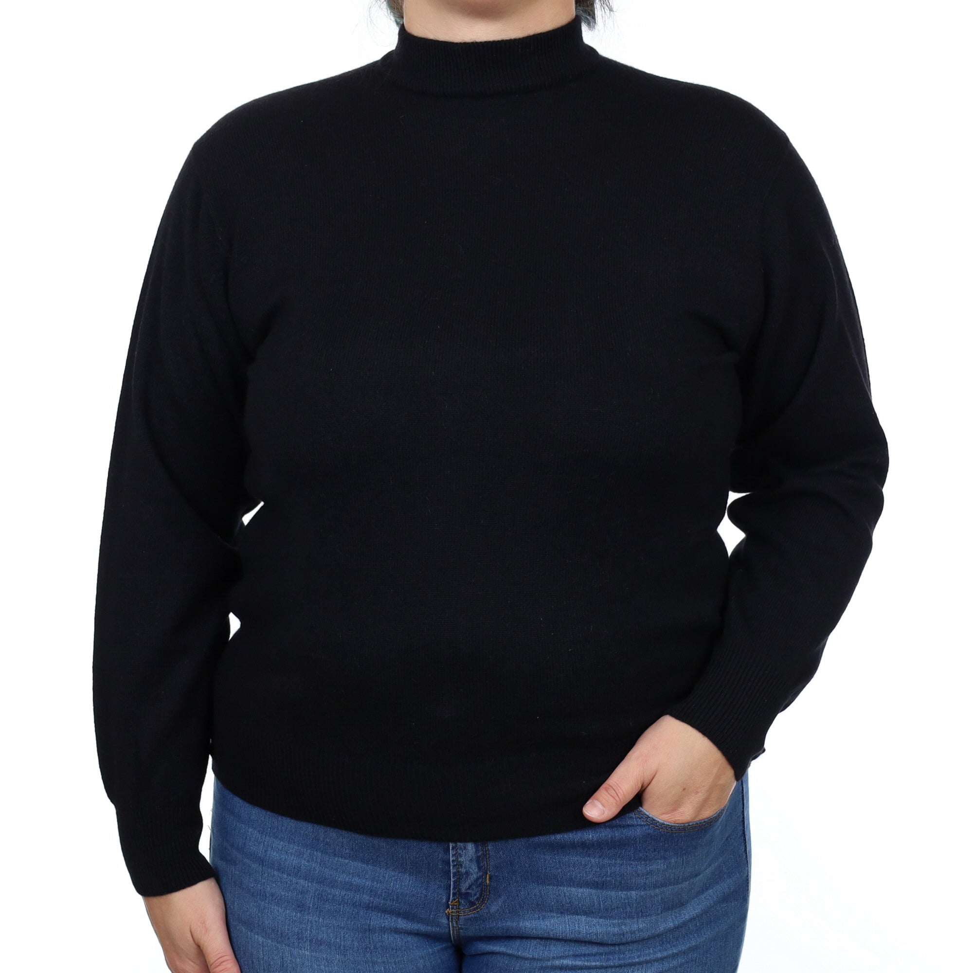 Black Cashmere Turtle Neck Jumper Large