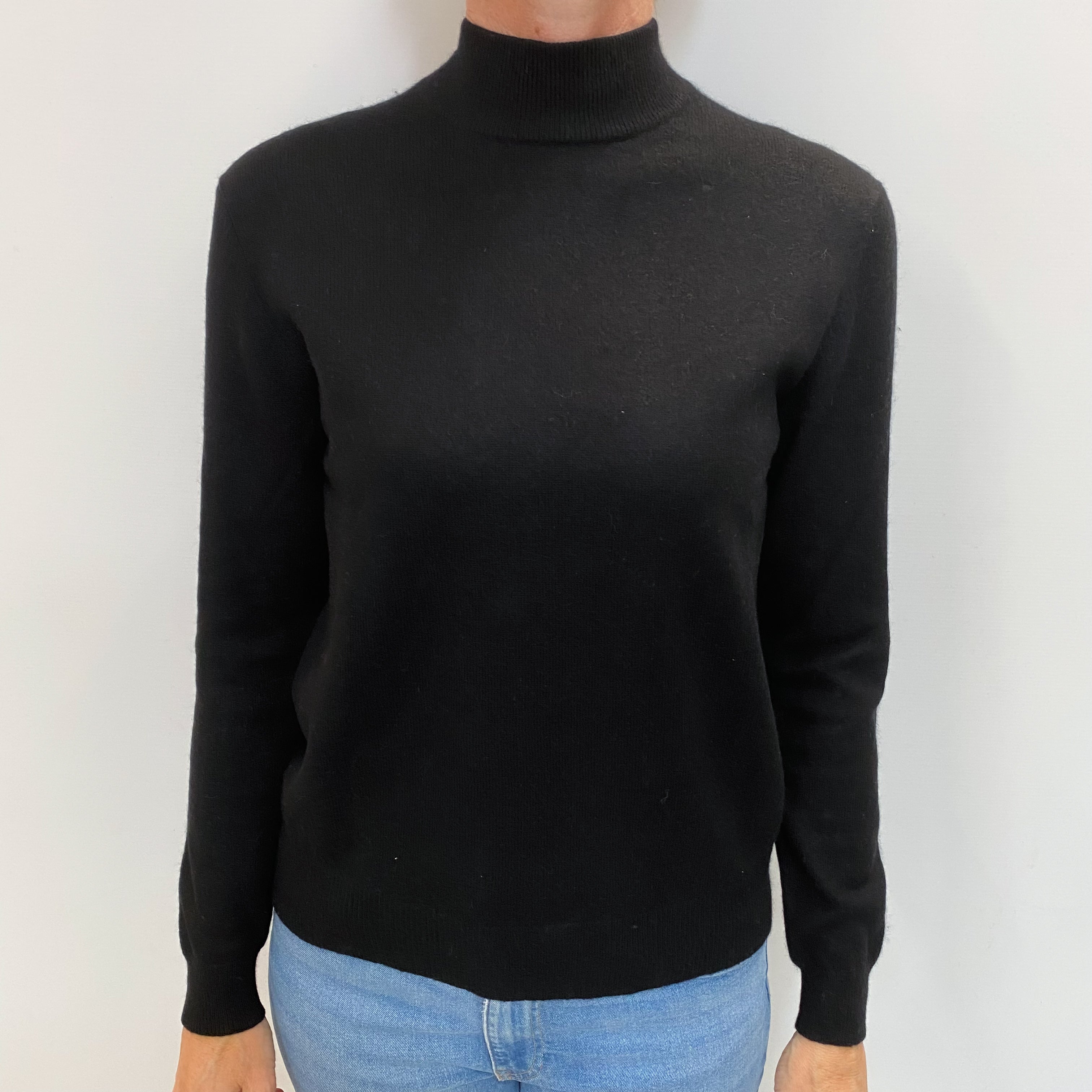 Black Cashmere Turtle Neck Jumper Small