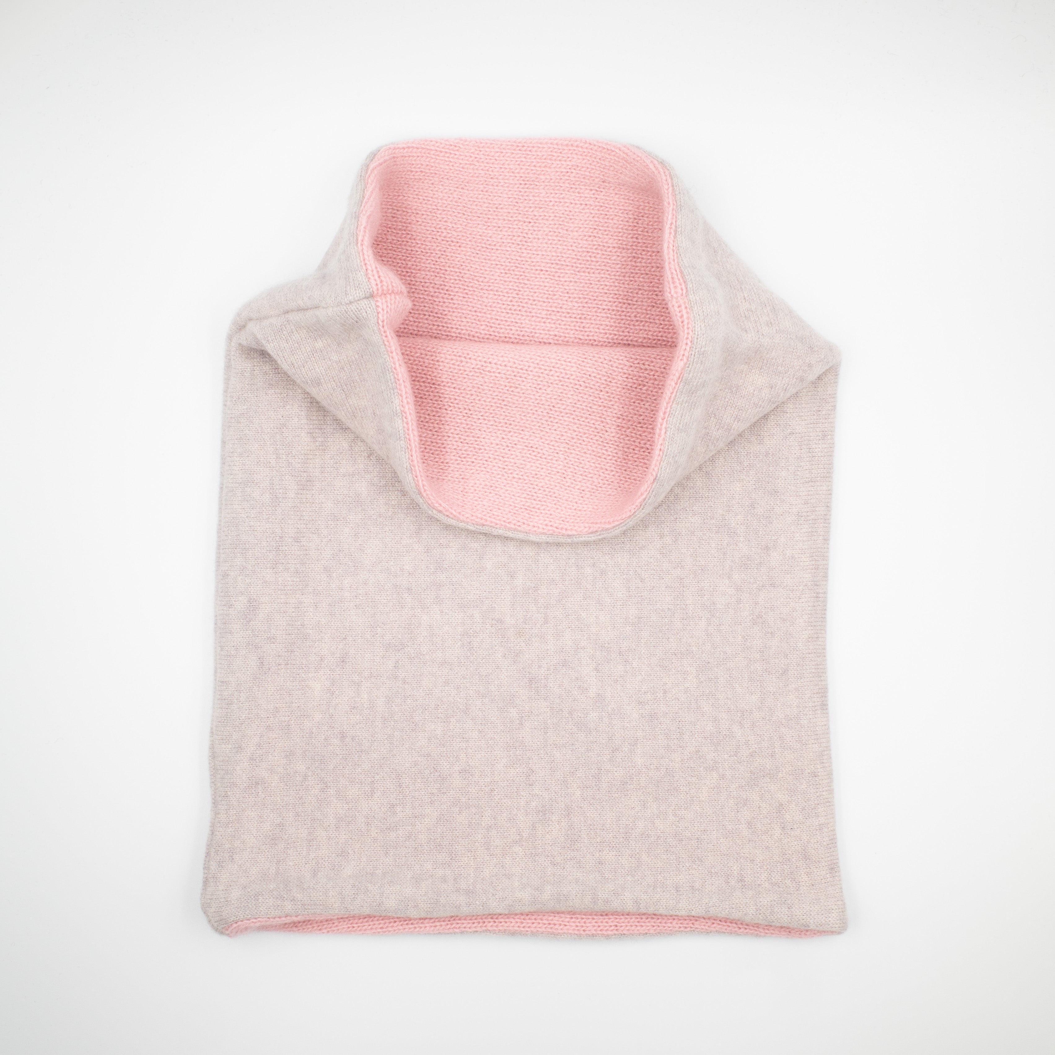 Dusty Grey and Pink Luxury Double Layered Snood