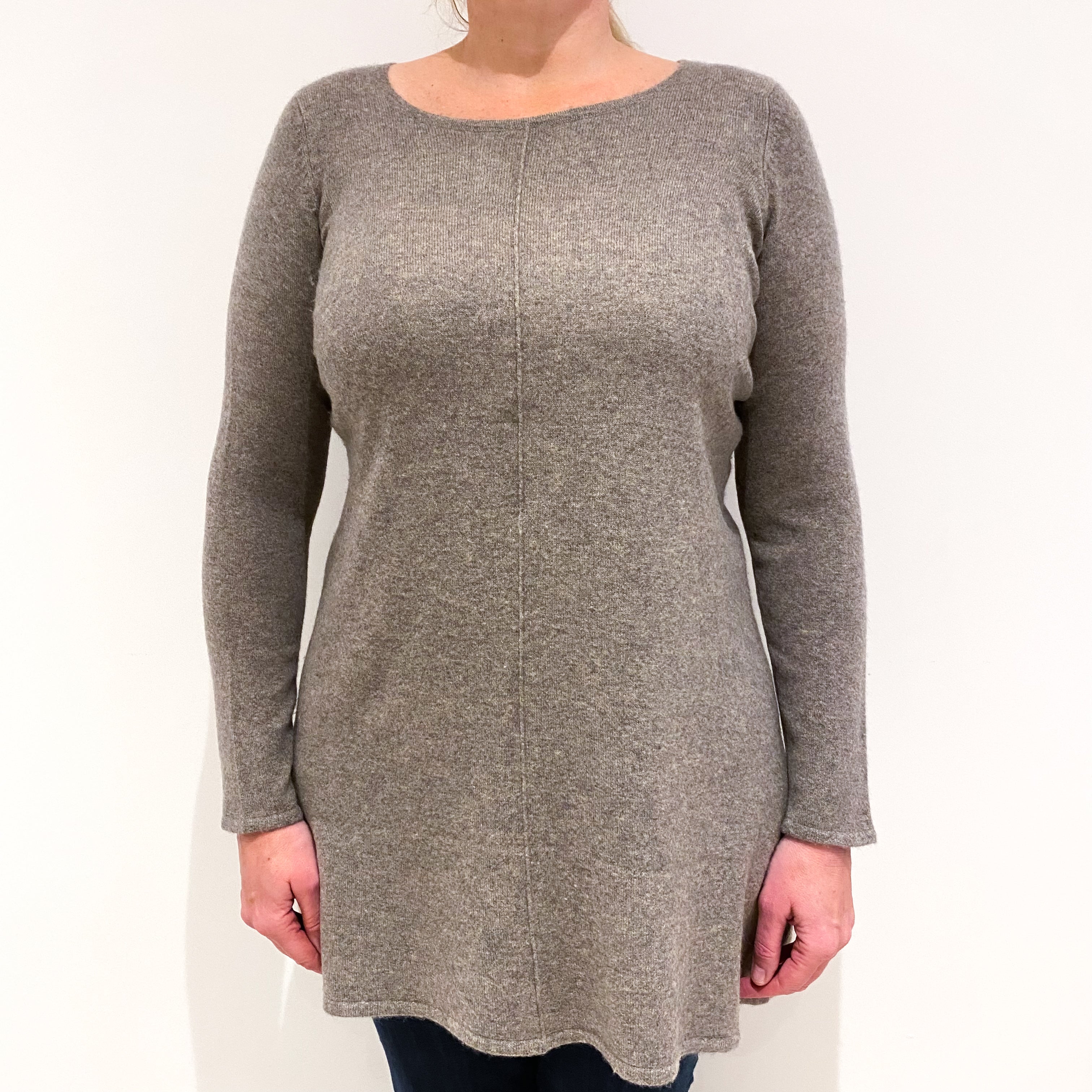 Mocha Brown Cashmere Crew Neck Large