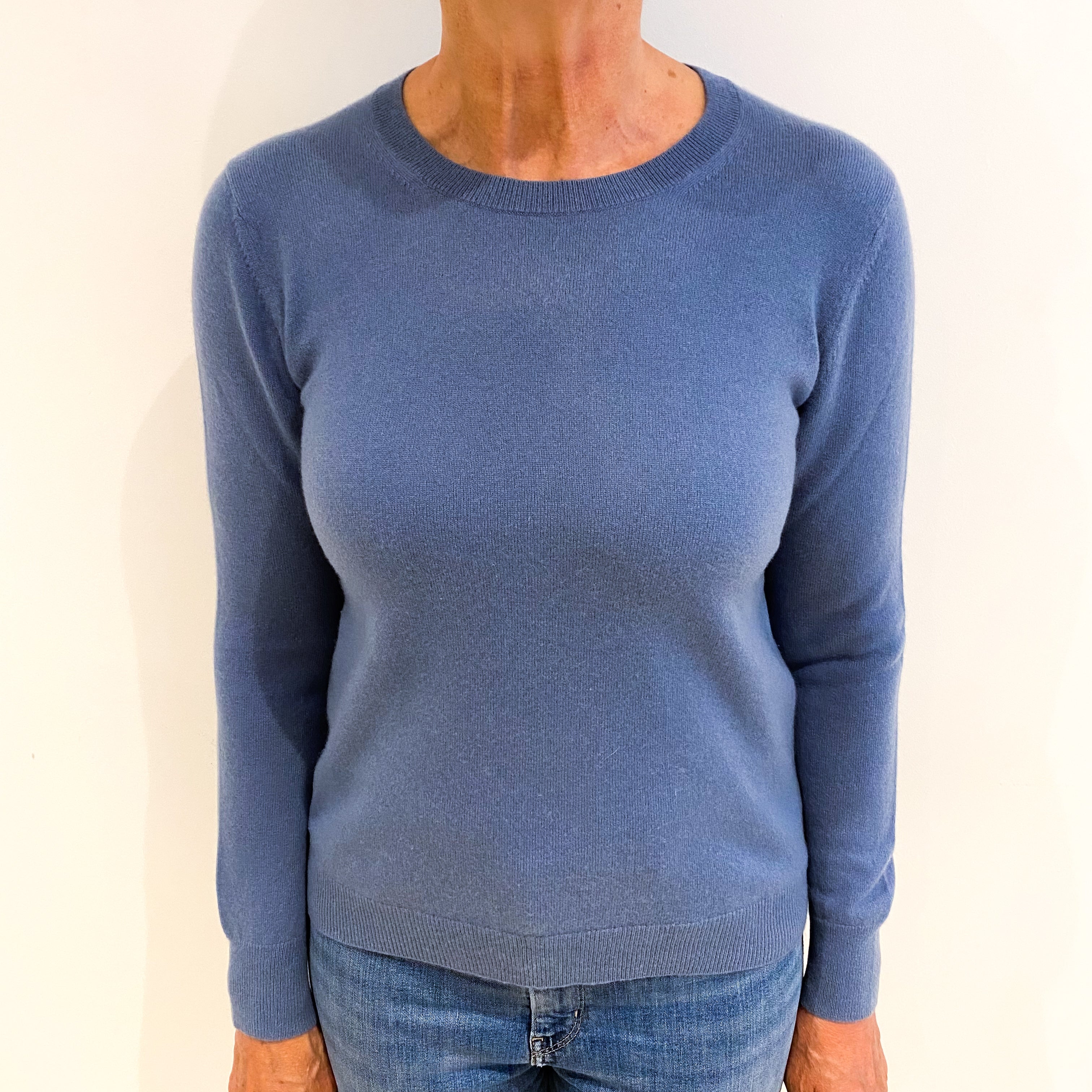 Airforce Blue Cashmere Crew Neck Jumper Medium