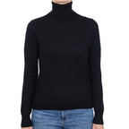 Black Cashmere Polo Neck Jumper Small