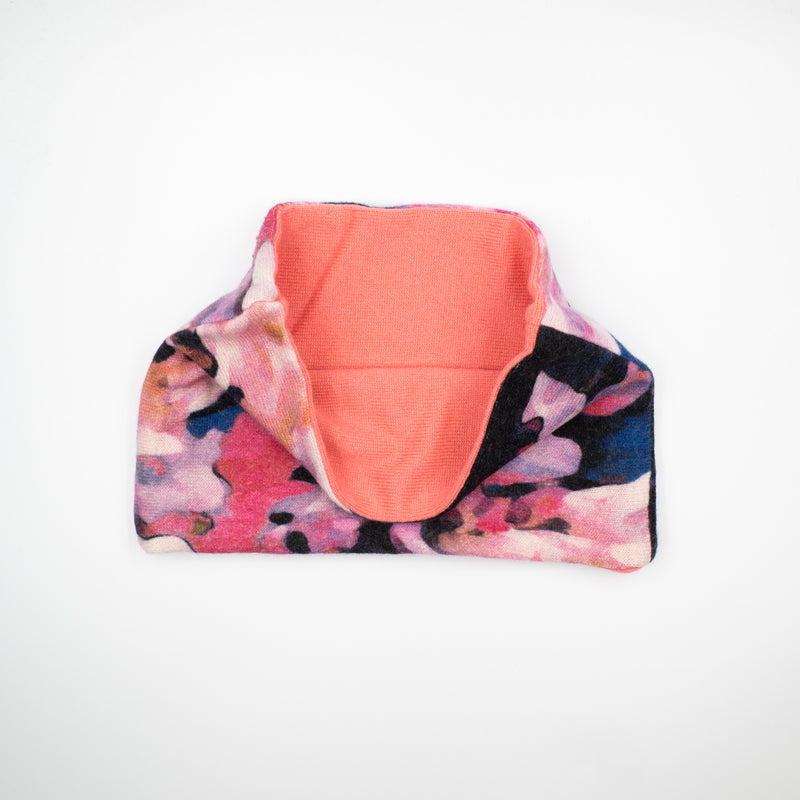 Navy Pink Floral and Coral Neck Warmer