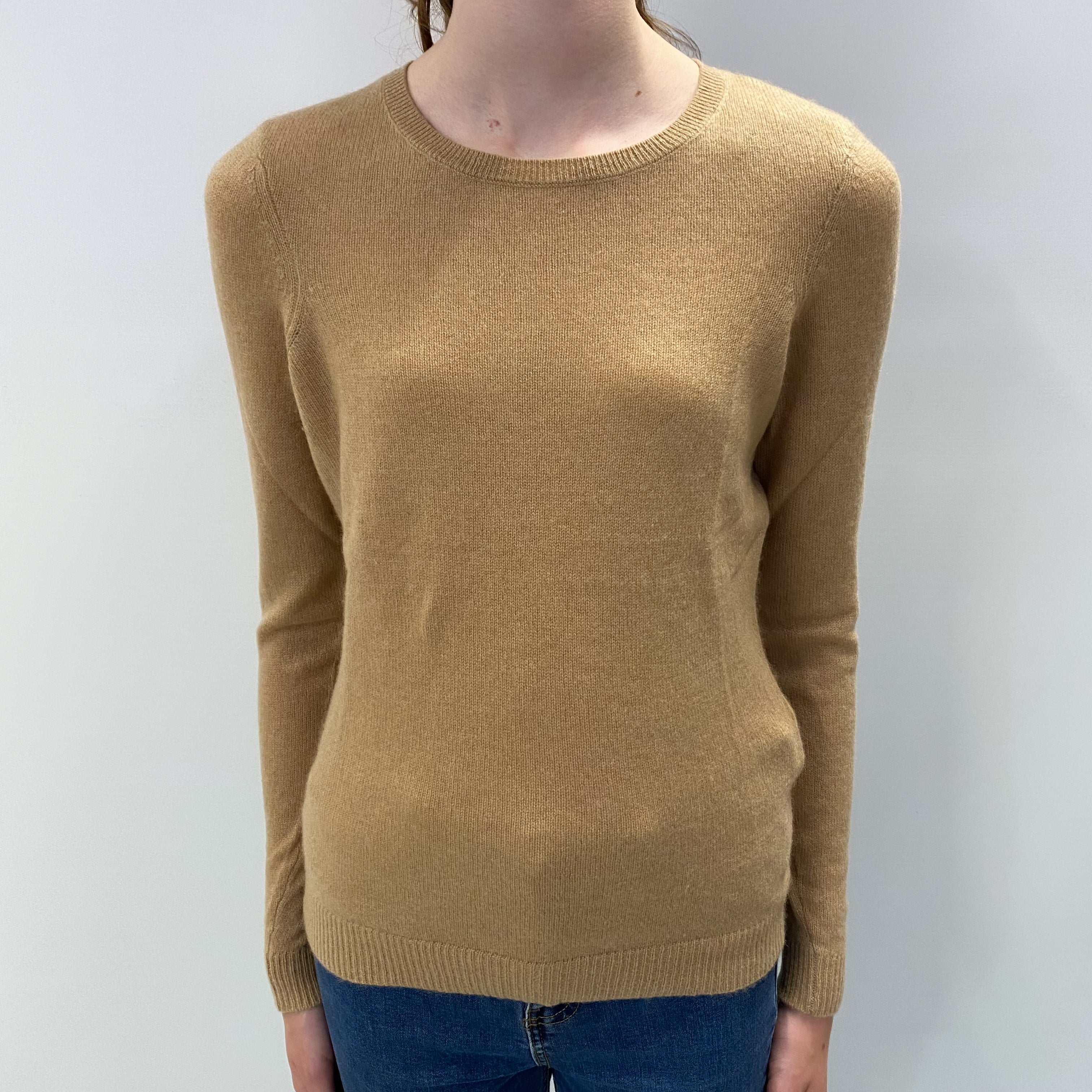 Cinnamon Brown Cashmere Crew Neck Jumper Extra Small