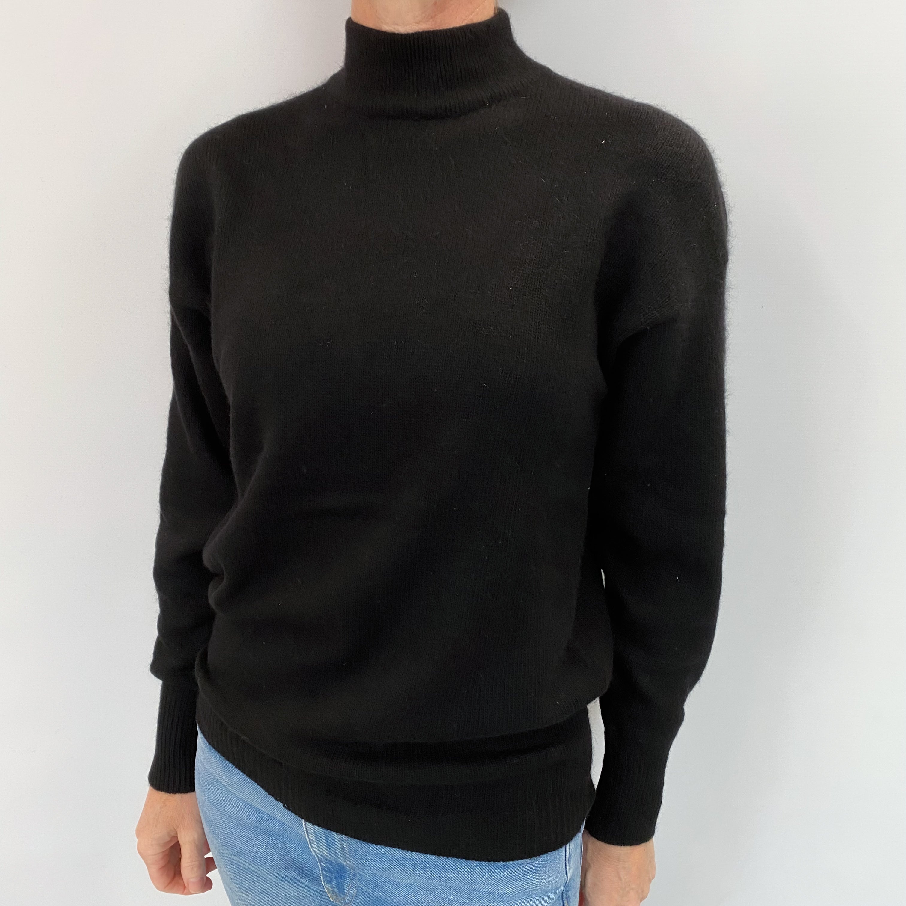 Black Cashmere Turtle Neck Jumper Small