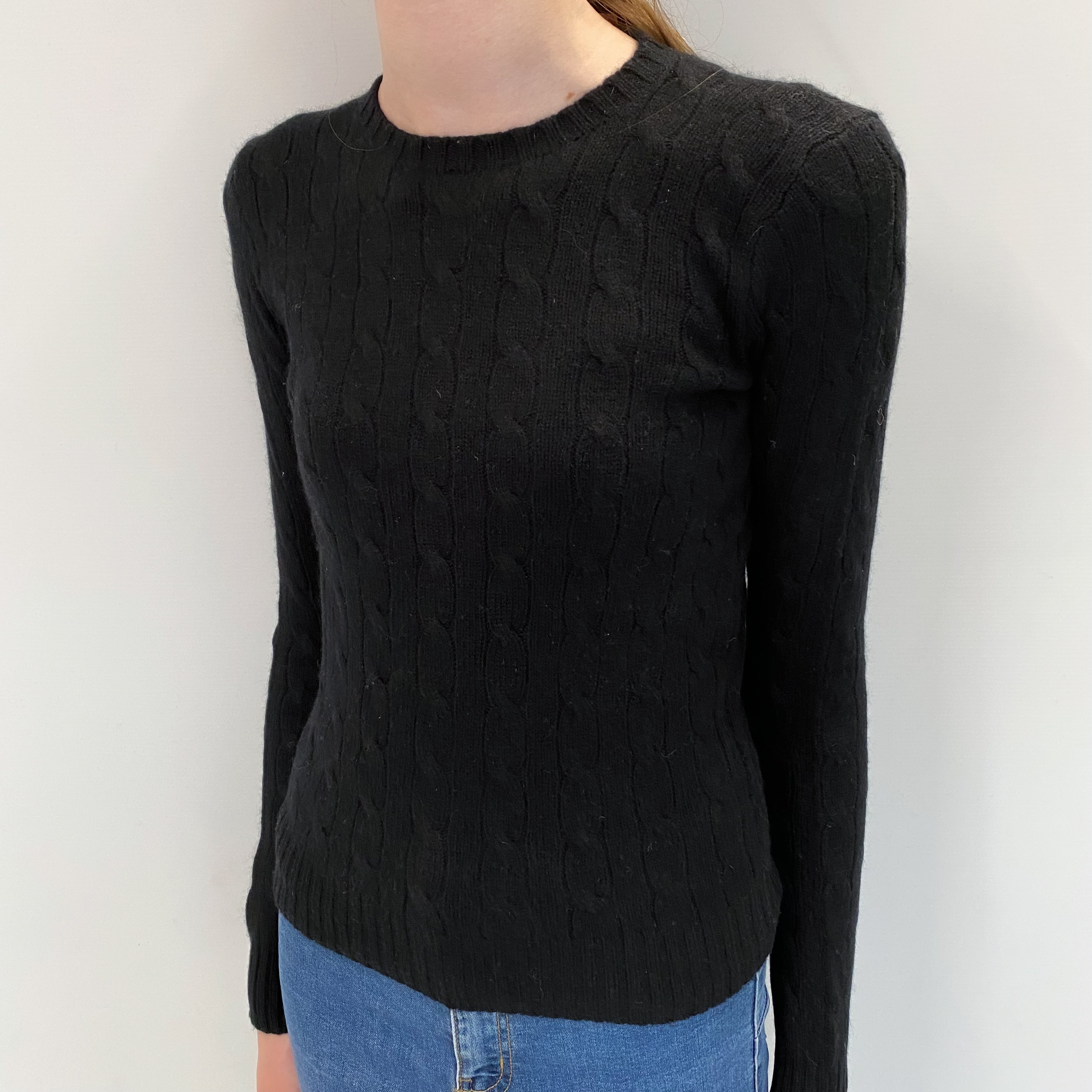 Ralph Lauren Black Cashmere Crew Neck Jumper Extra Small