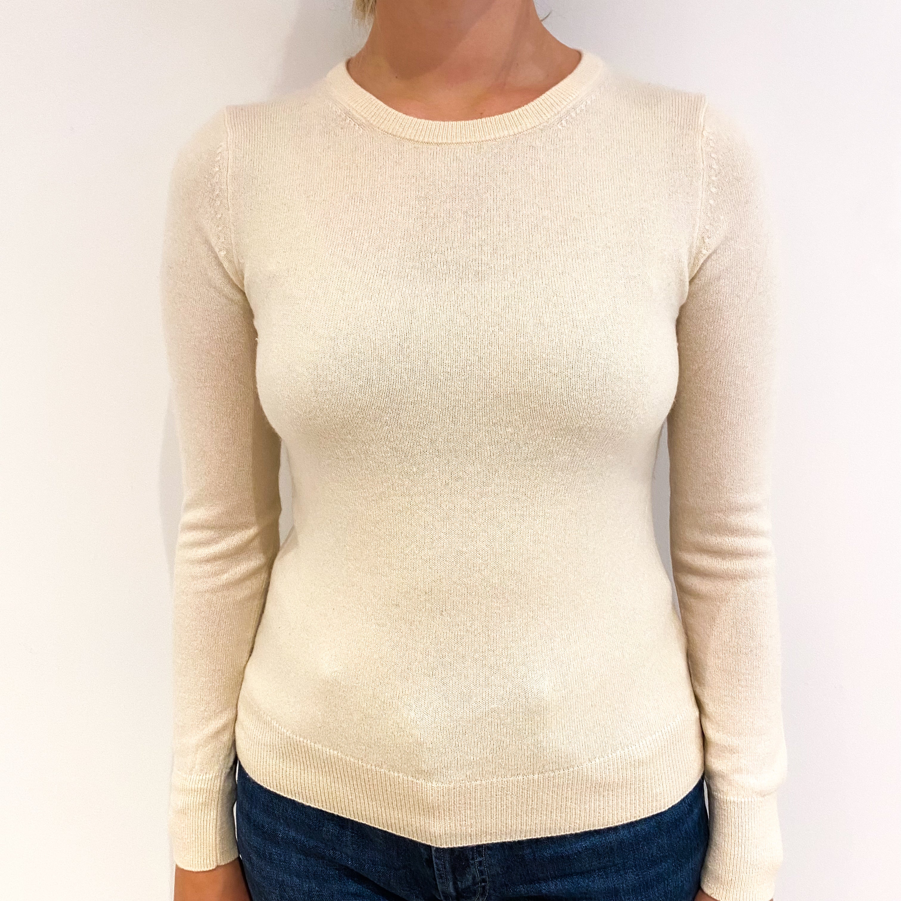 Cream Cashmere Crew Neck Jumper Small