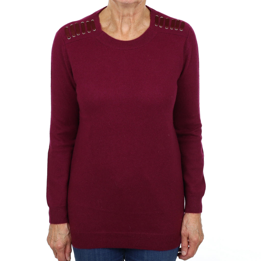 Mulberry Purple Cashmere Crew Neck Jumper Medium