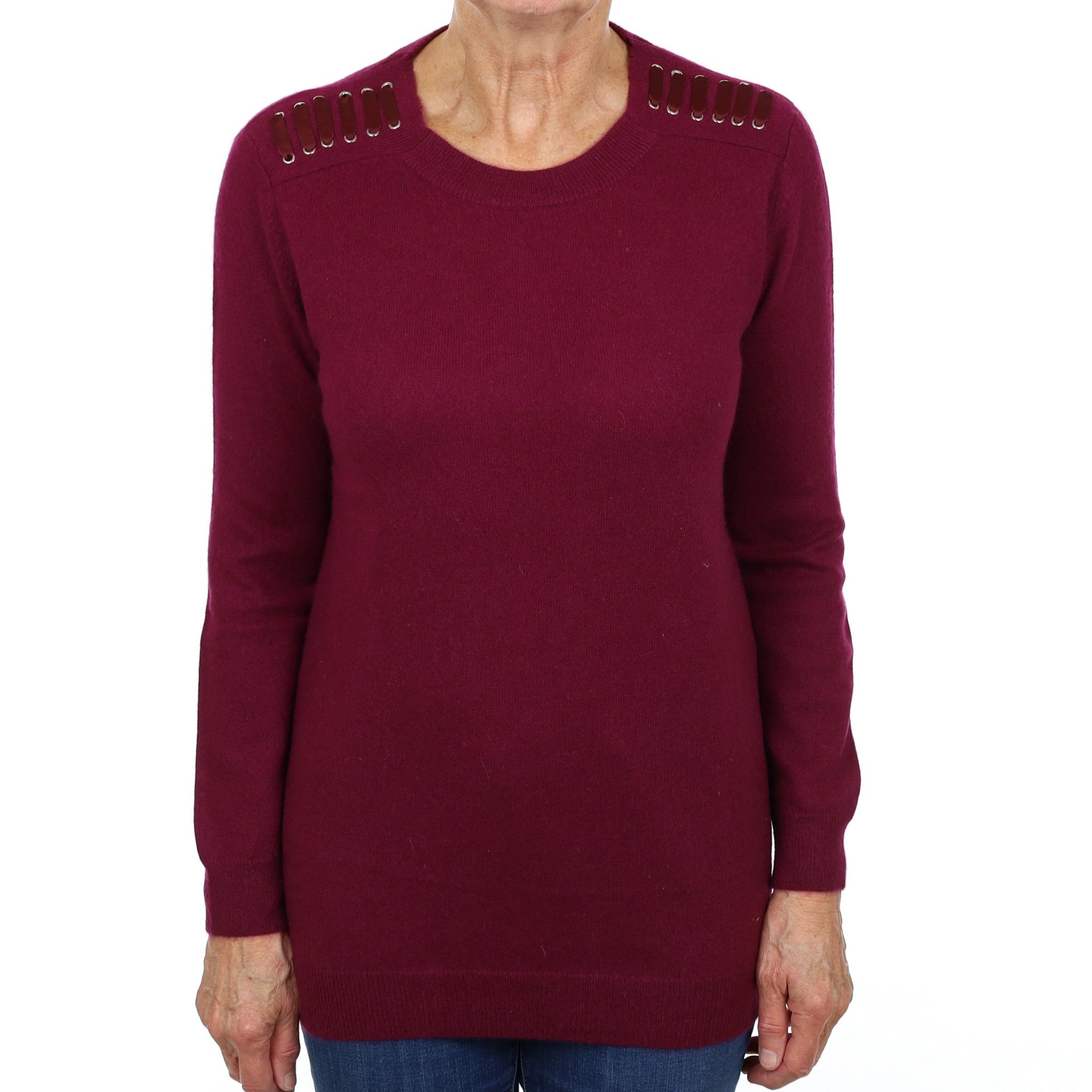 Mulberry Purple Cashmere Crew Neck Jumper Medium
