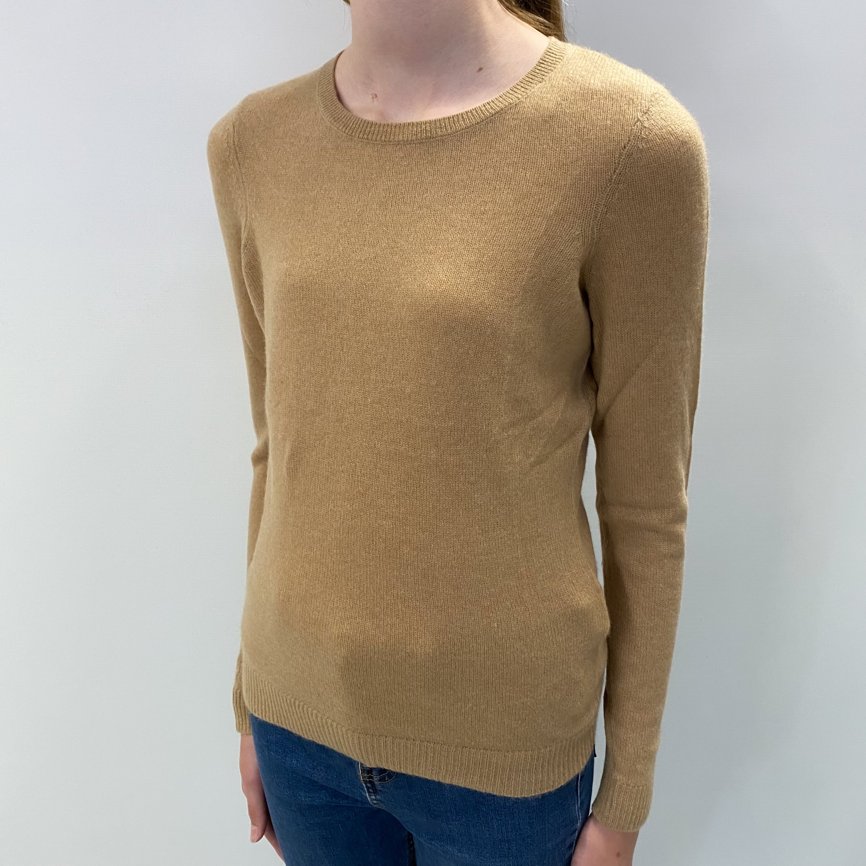 Cinnamon Brown Cashmere Crew Neck Jumper Extra Small