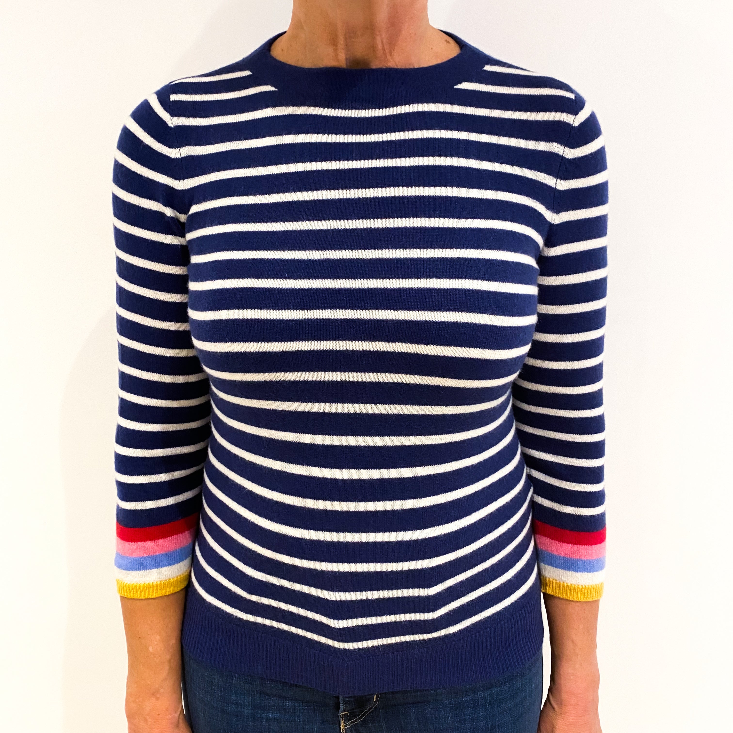 Air Force Blue Cashmere Crew Neck Jumper Medium