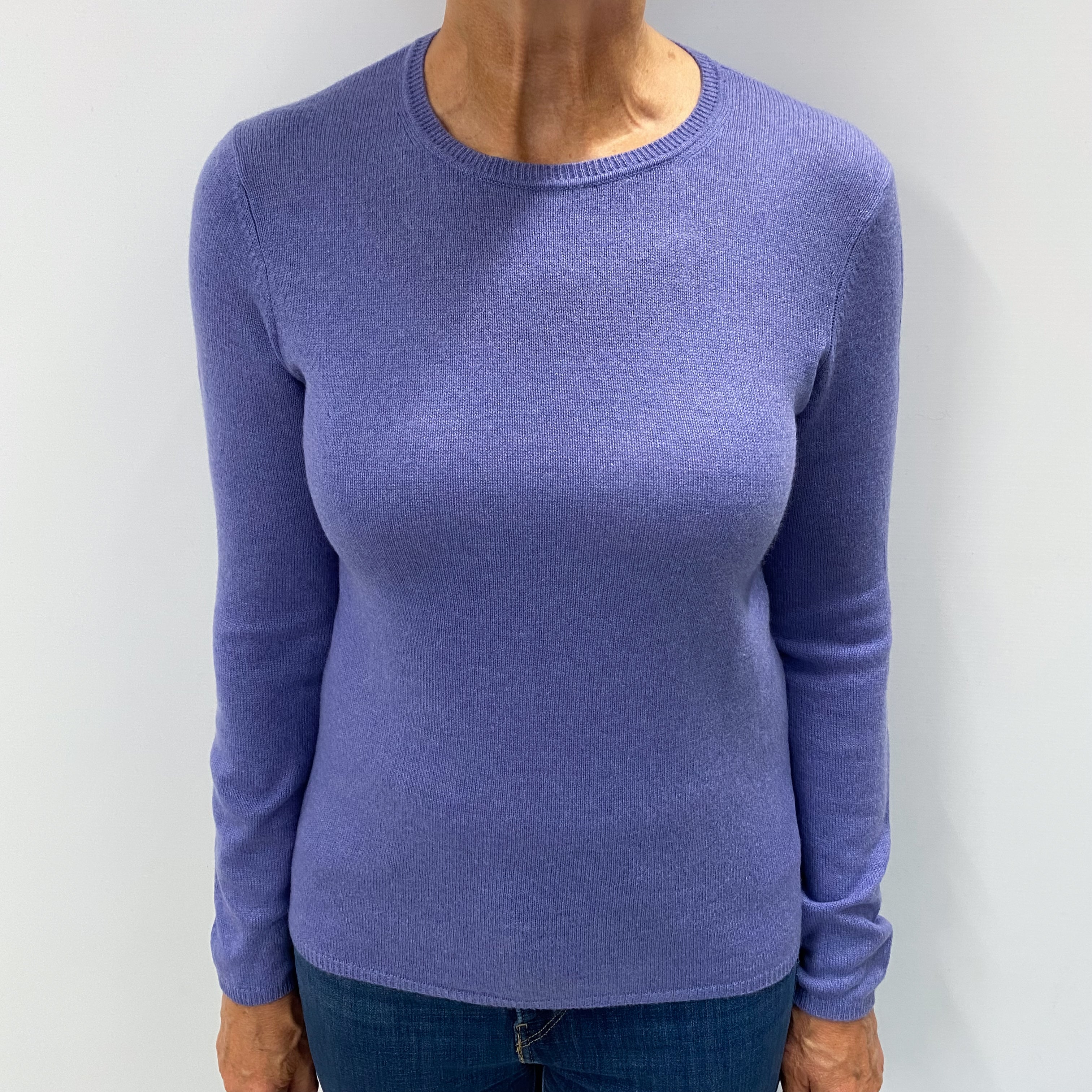 Dusky Lavender Cashmere Crew Neck Jumper Medium