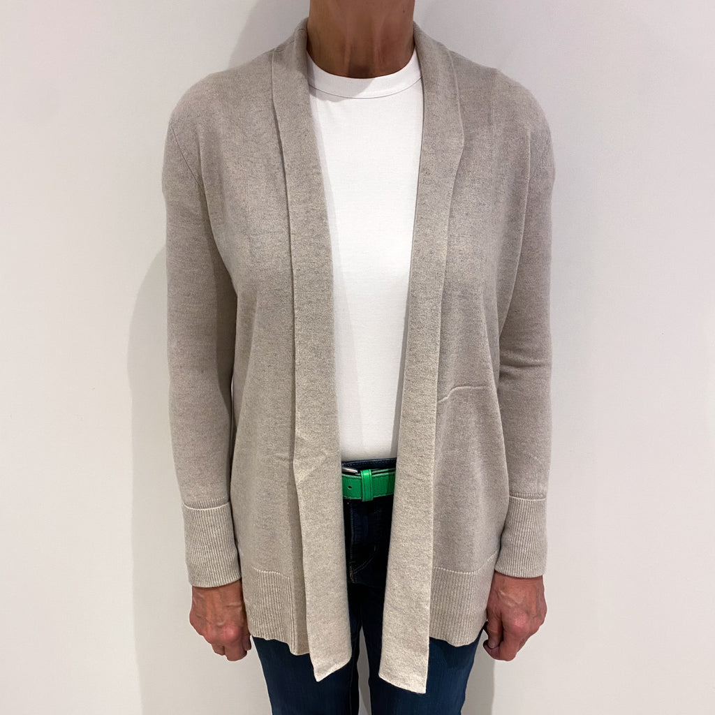 Mist Grey Cashmere Edge to Edge Cardigan Medium