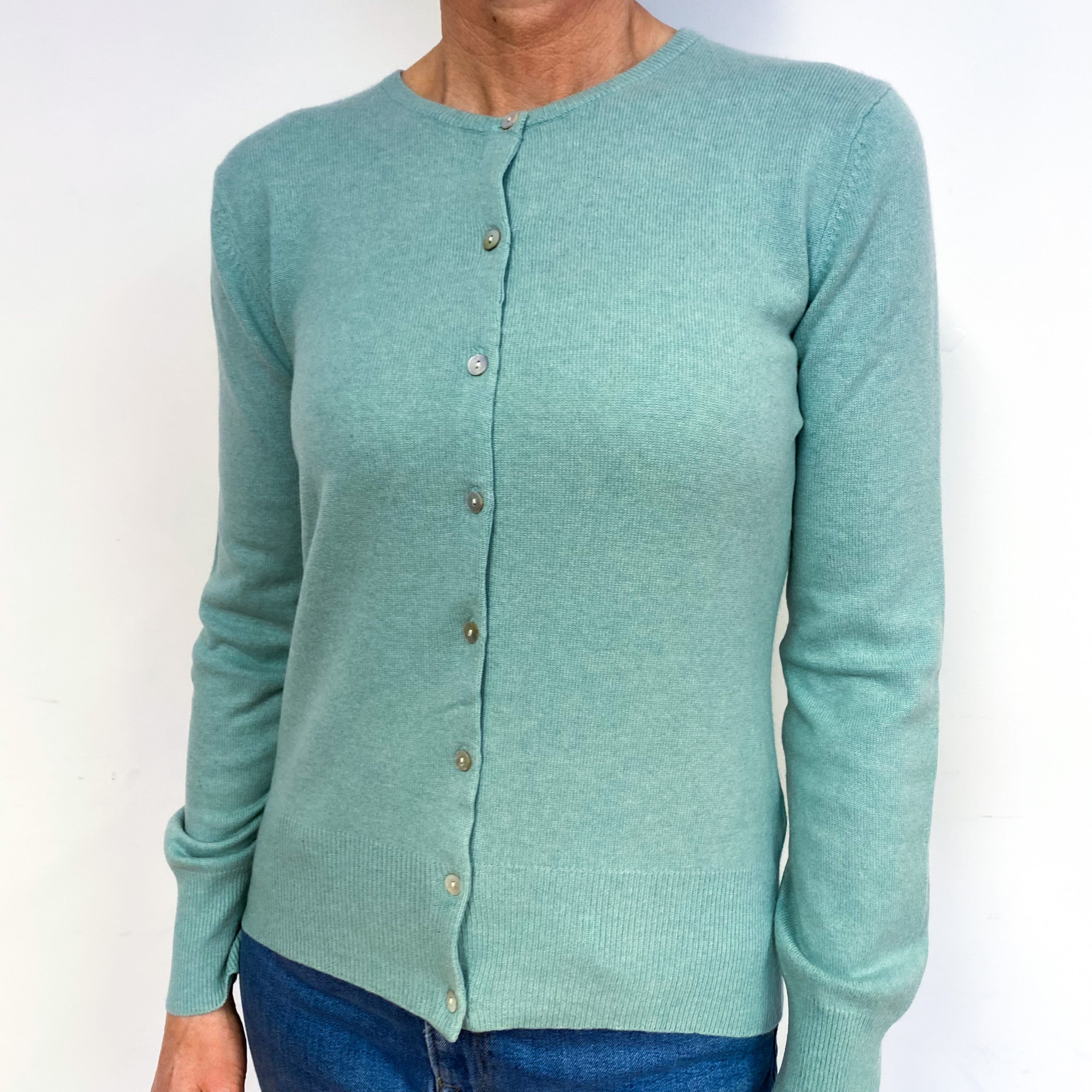 Mint Green Cashmere Cardigan Medium